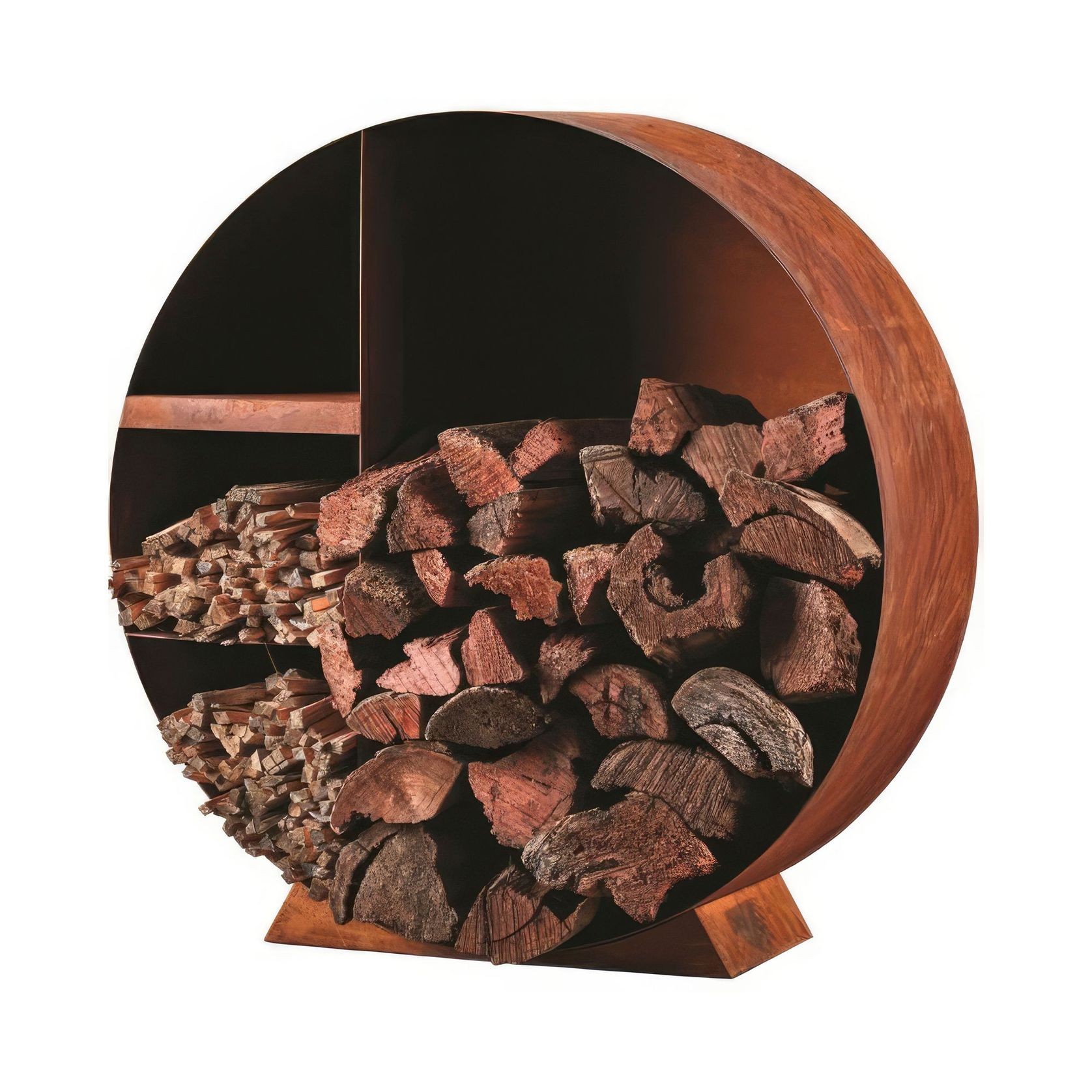 1000 Corten Wood Stacker Round gallery detail image