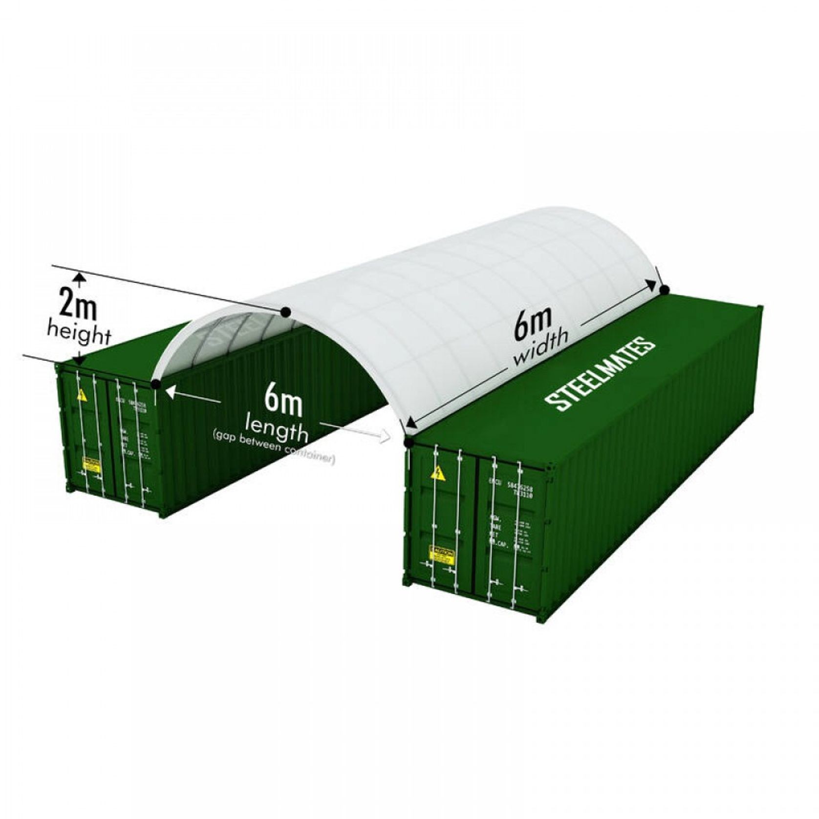 20FT Steel Structure Container Dome Shelter - 6m Length gallery detail image