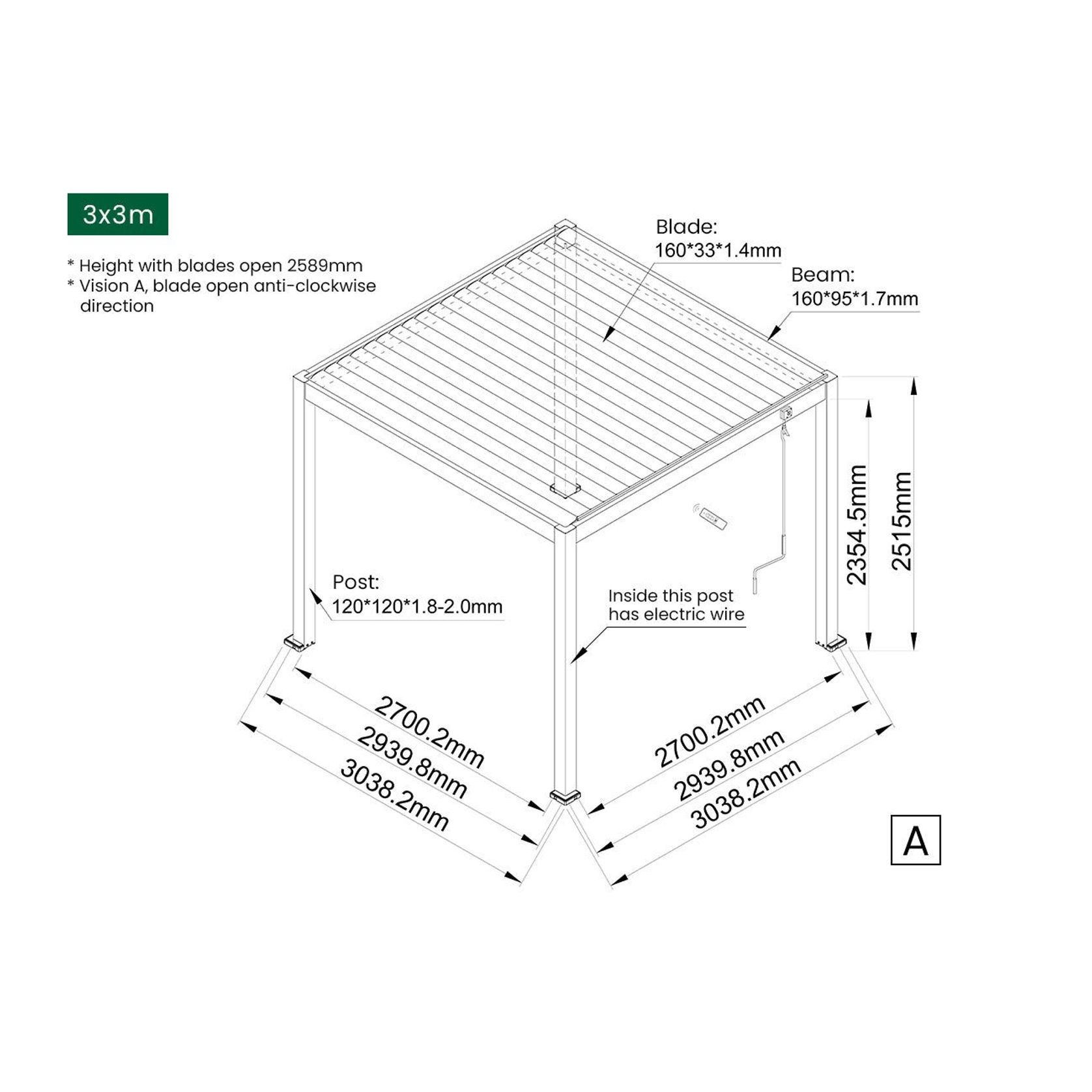Caspian Manual Freestanding Louvre Roof gallery detail image