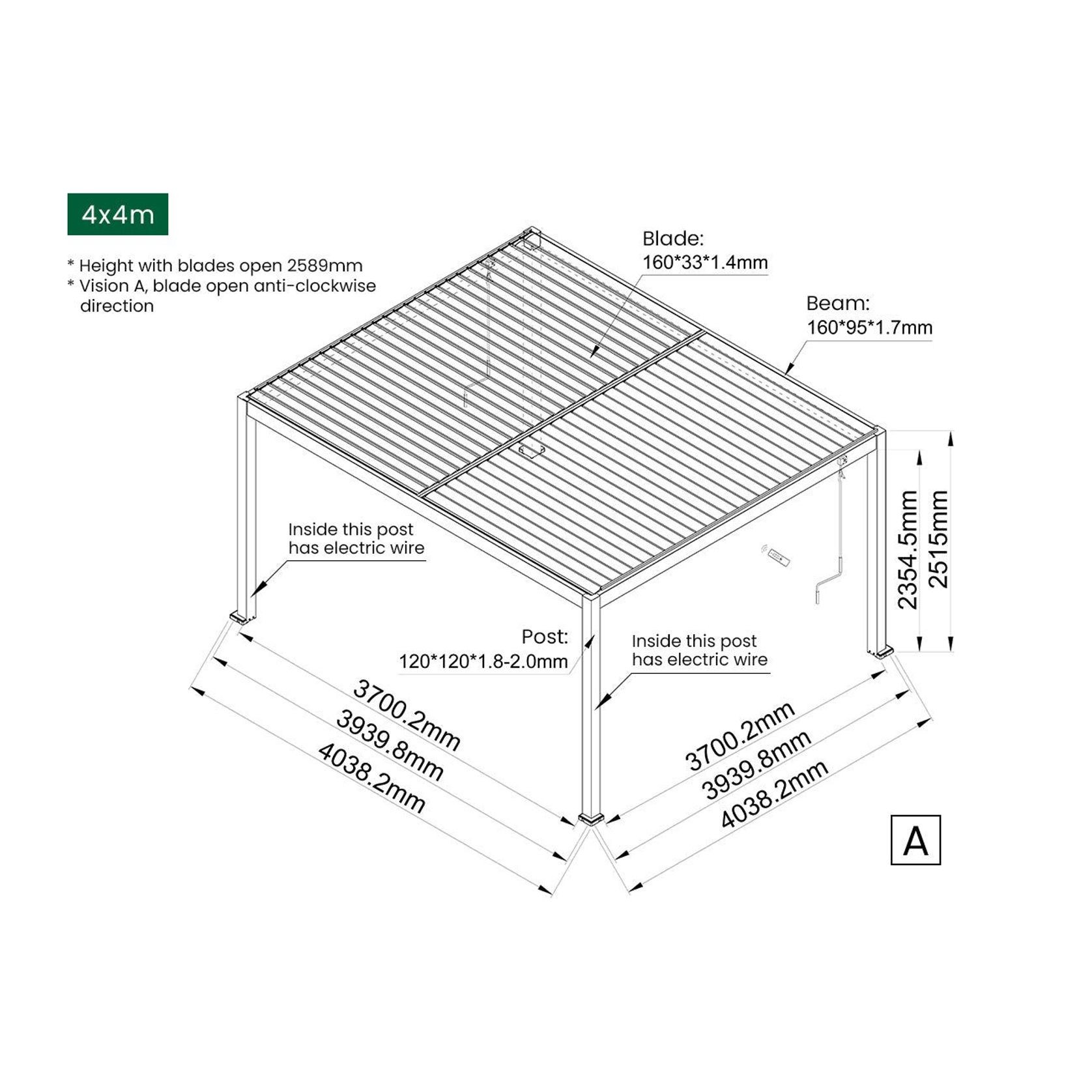 Caspian Manual Freestanding Louvre Roof gallery detail image