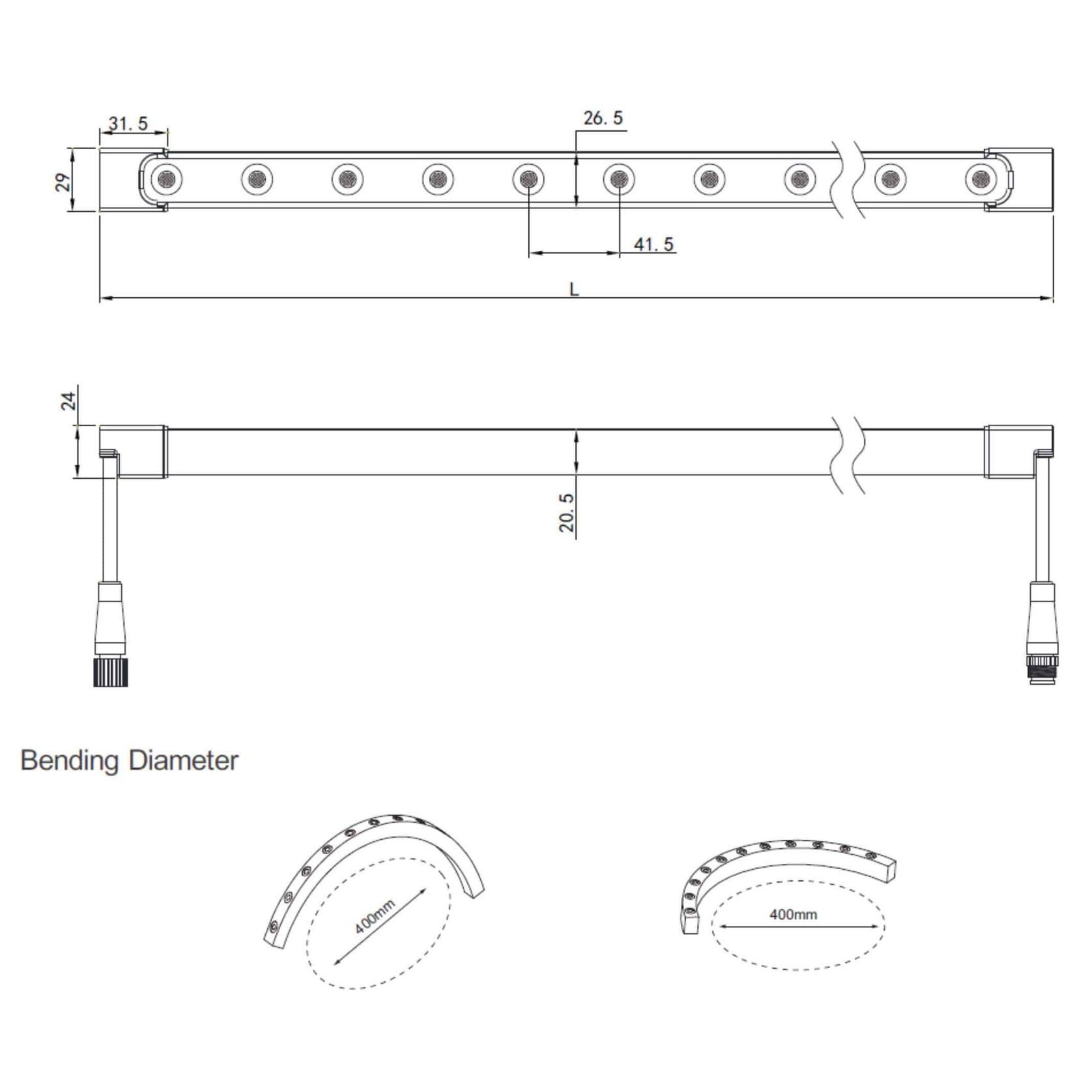 Flexible Linear Wall Washer - RGB & Curved Façade Light gallery detail image