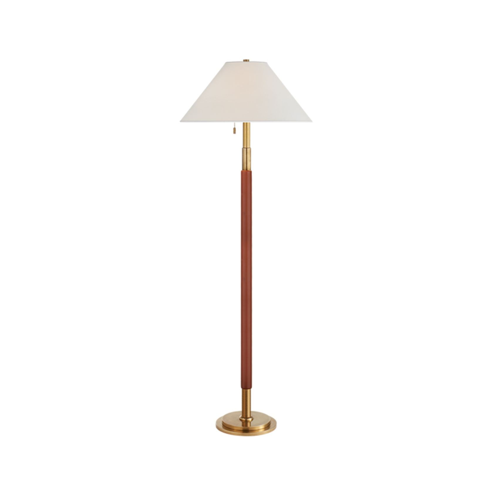 Garner Floor Lamp – Natural Brass / Saddle gallery detail image