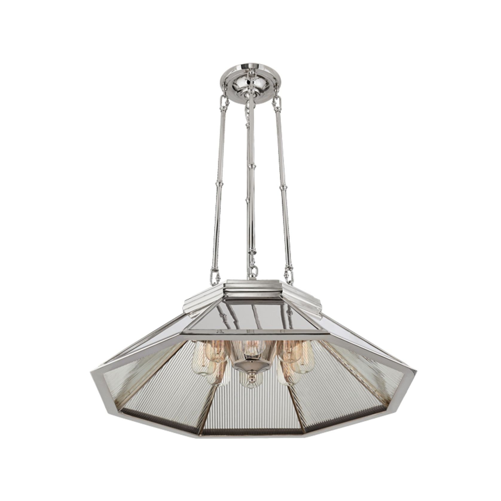 Rivington Medium 8-Paneled Chandelier – Nickel gallery detail image