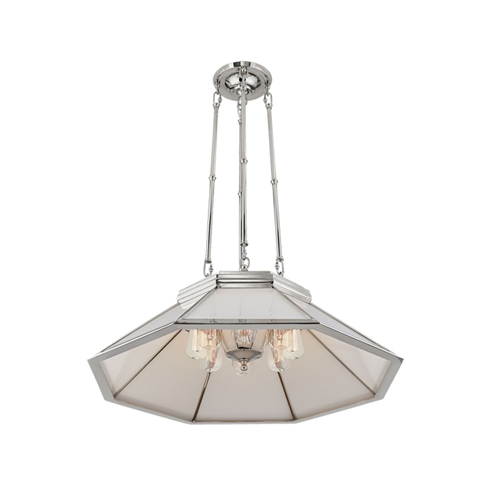Rivington Medium 8-Paneled Chandelier – Nickel gallery detail image