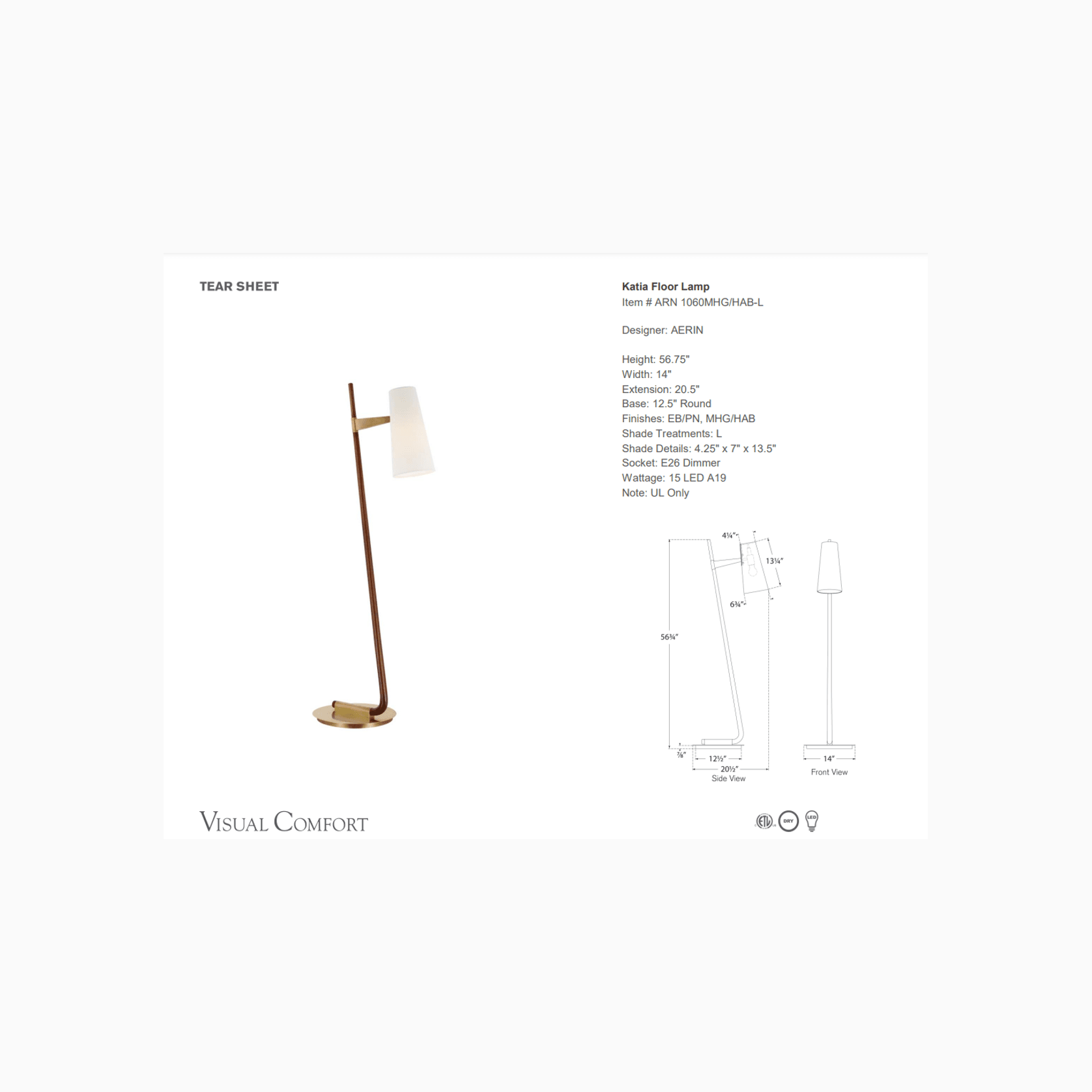 AERIN - Katia Floor Lamp gallery detail image