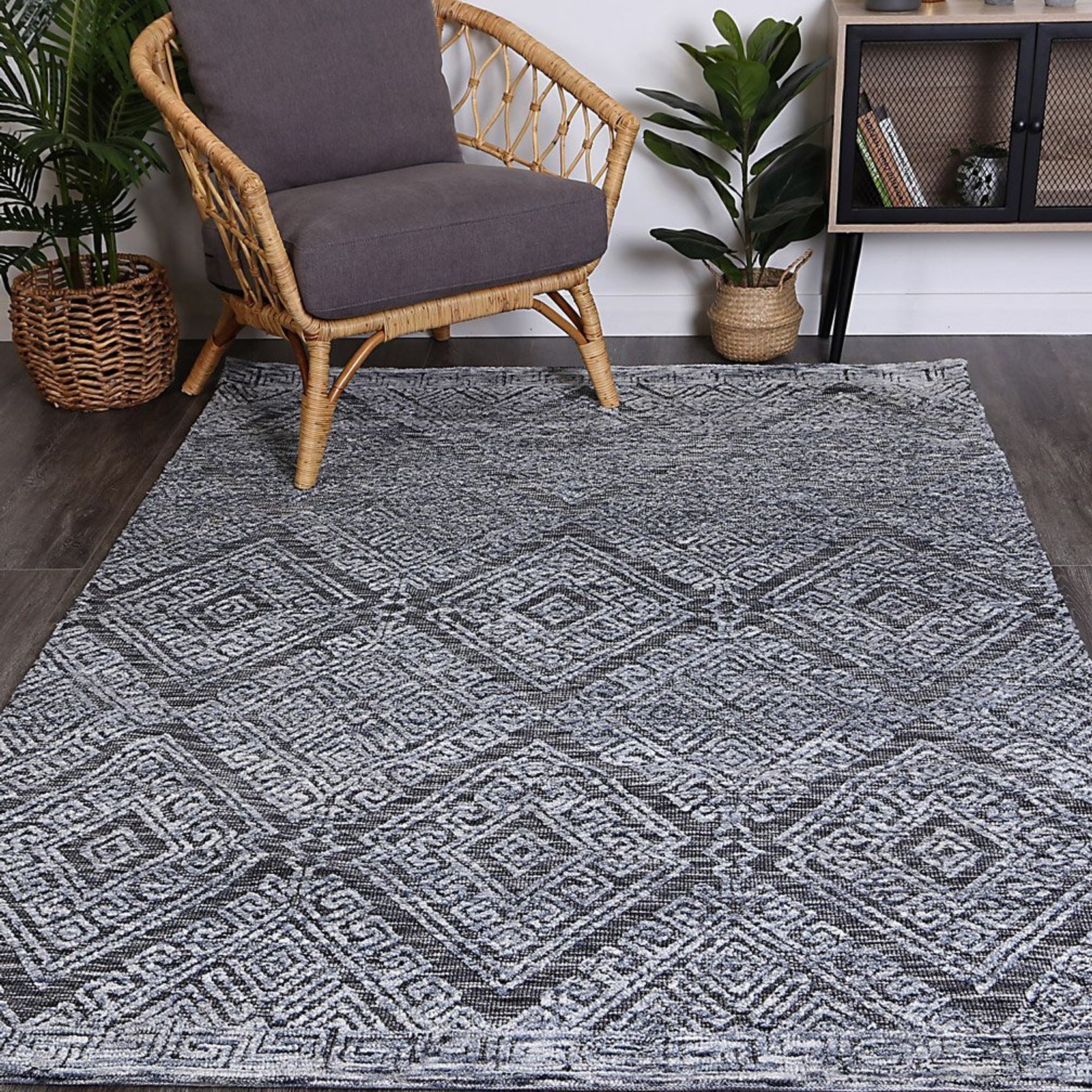 Alayah Diamond Denim Rug gallery detail image