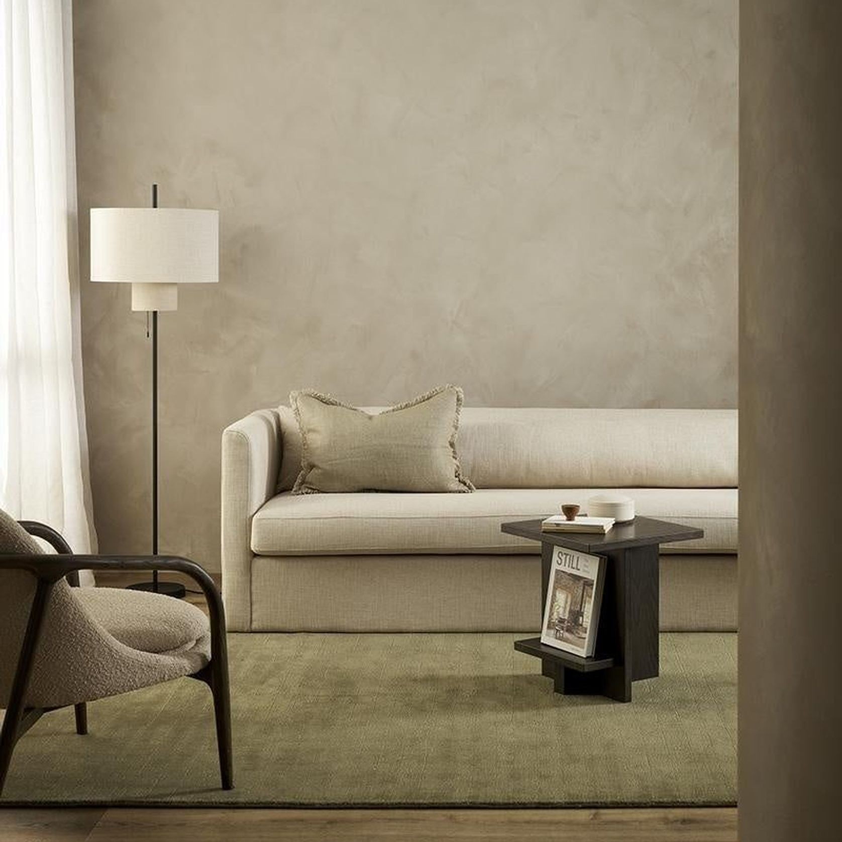 Baya Haywood NZ Wool Floor Rug - Lichen gallery detail image