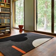 Orla Kiely Geo Flower Graphic Rug - Slate | 100% Wool Designer Floor Rug gallery detail image