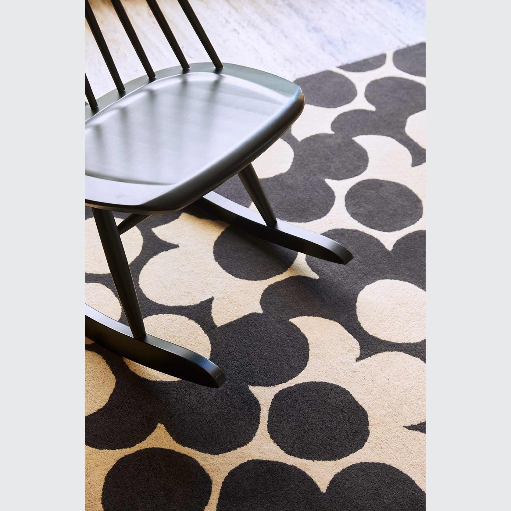 Puzzle Flower Rug - Slate | Orla Kiely Designer Floor Rug gallery detail image