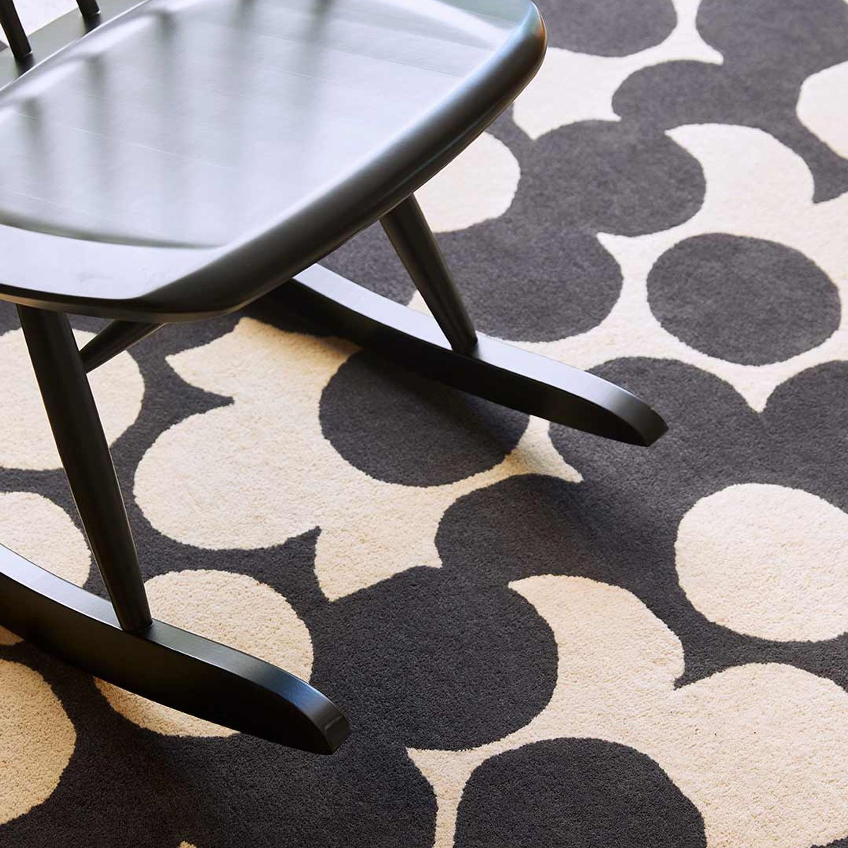 Puzzle Flower Rug - Slate | Orla Kiely Designer Floor Rug gallery detail image
