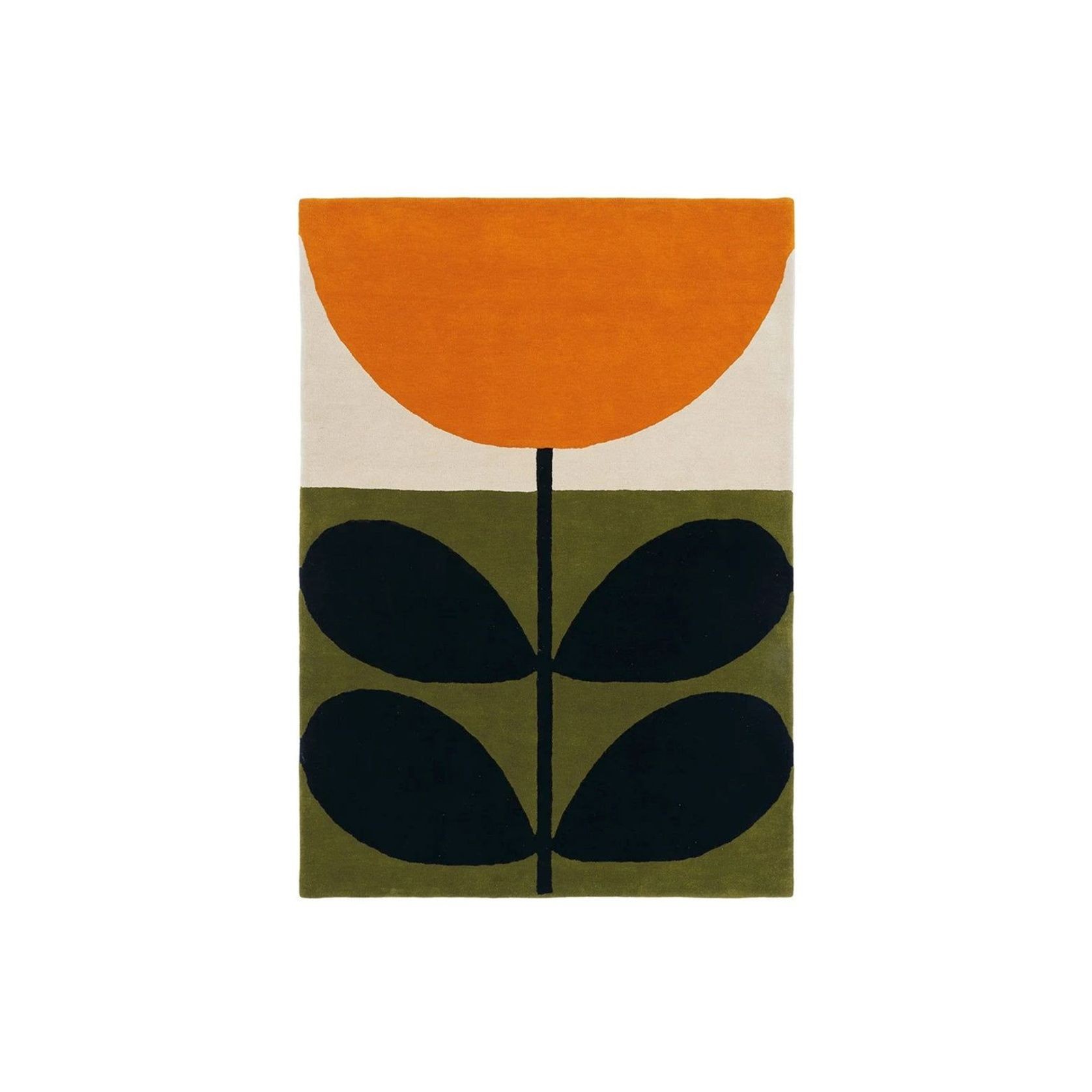 Orla Kiely Stem Rug - Black | 100% Wool Designer Floor Rug gallery detail image