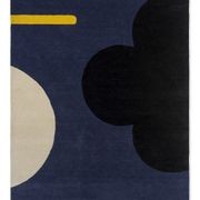 Orla Kiely Geo Flower Rug - Denim | 100% Wool Designer Floor Rug gallery detail image