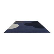 Orla Kiely Geo Flower Rug - Denim | 100% Wool Designer Floor Rug gallery detail image