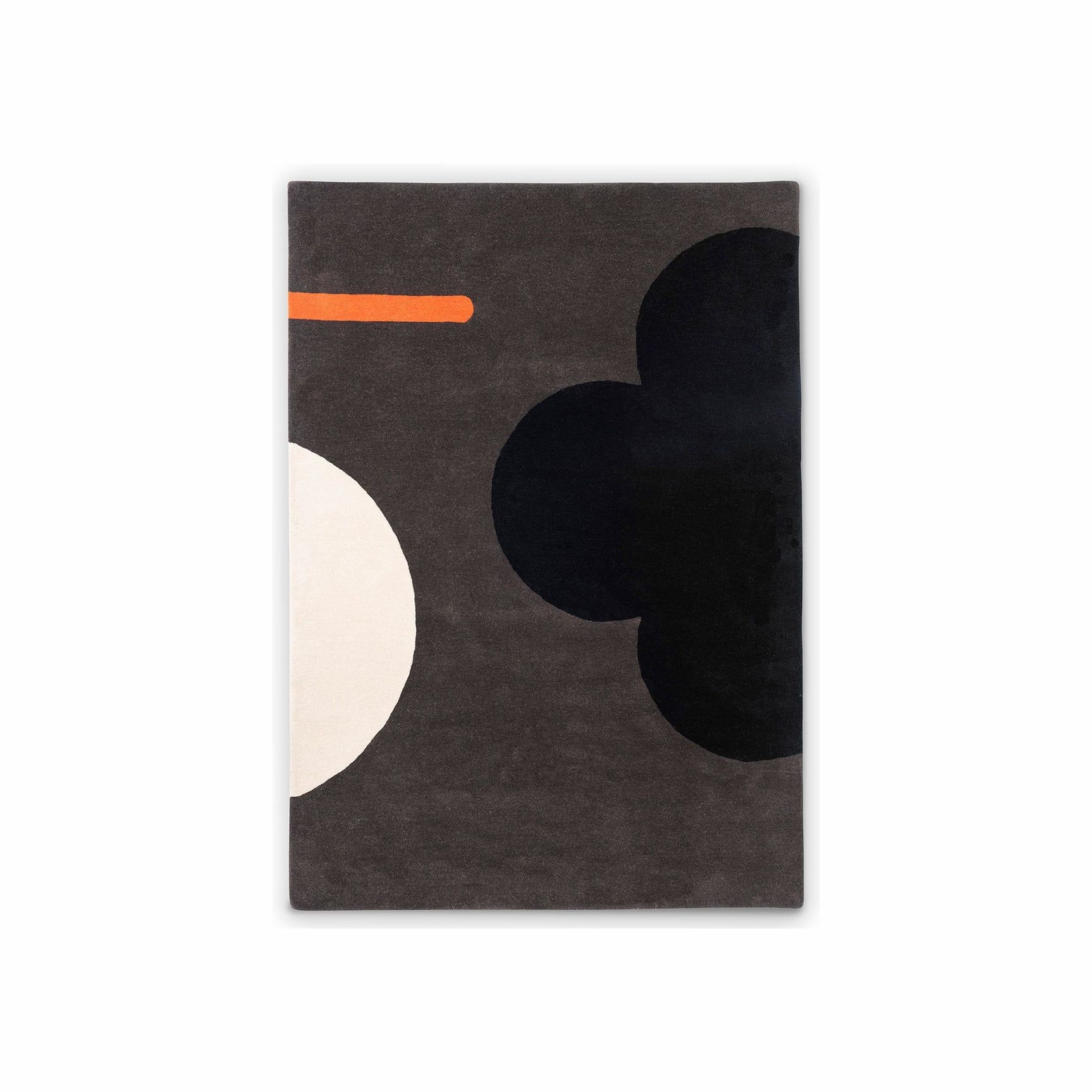 Orla Kiely Geo Flower Graphic Rug - Slate | 100% Wool Designer Floor Rug gallery detail image