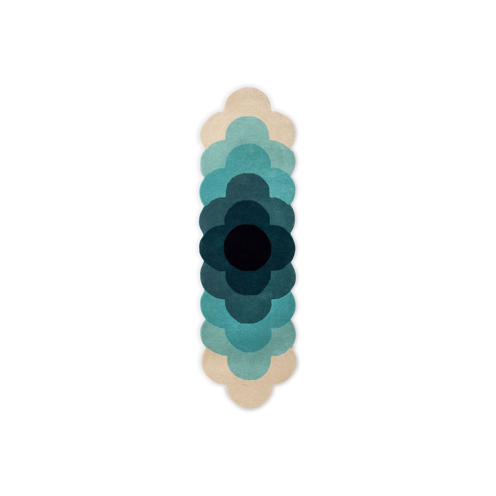 Orla Kiely Optical Flower Rug - Teal |  100% Wool Runner Floor Rug gallery detail image
