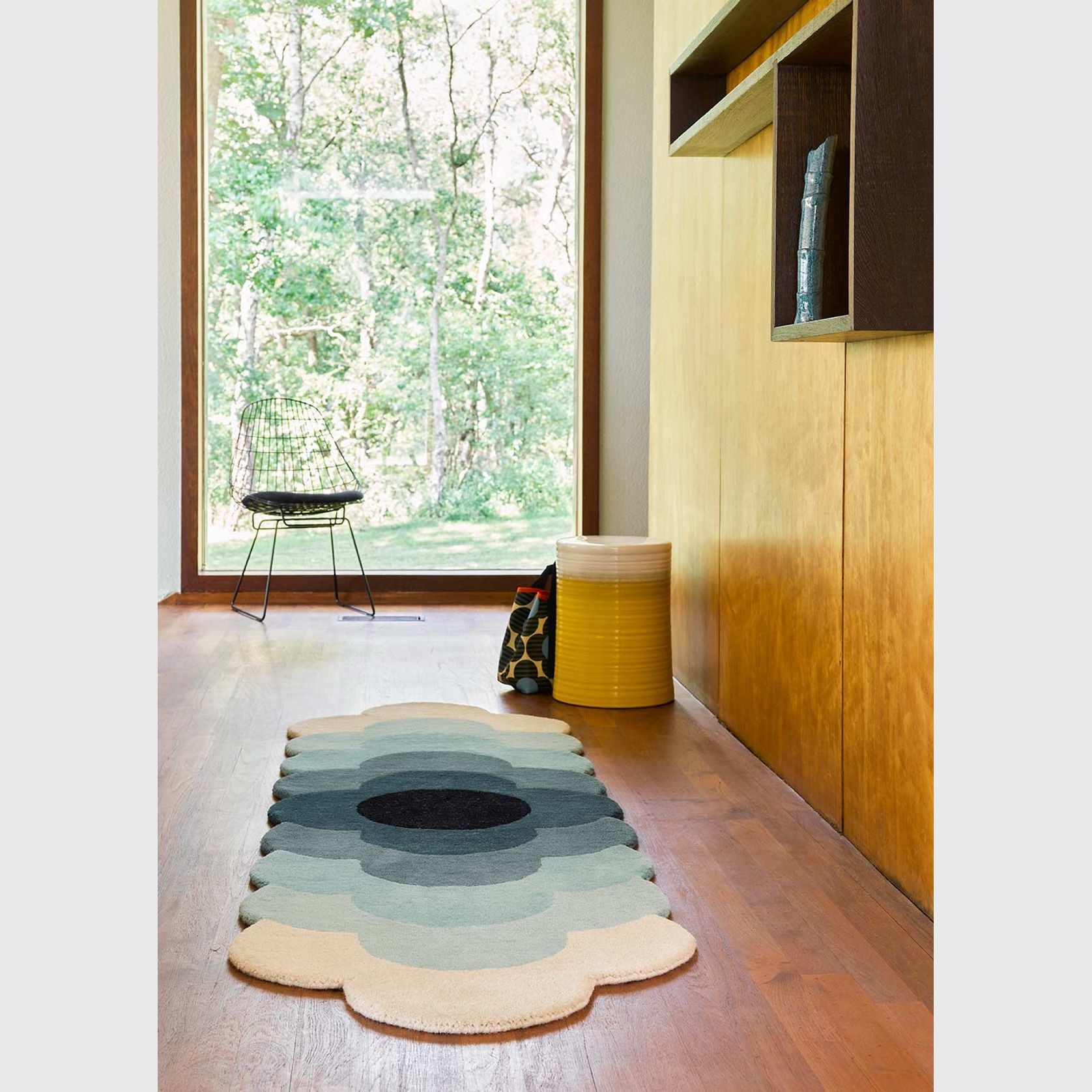 Orla Kiely Optical Flower Rug - Teal |  100% Wool Runner Floor Rug gallery detail image