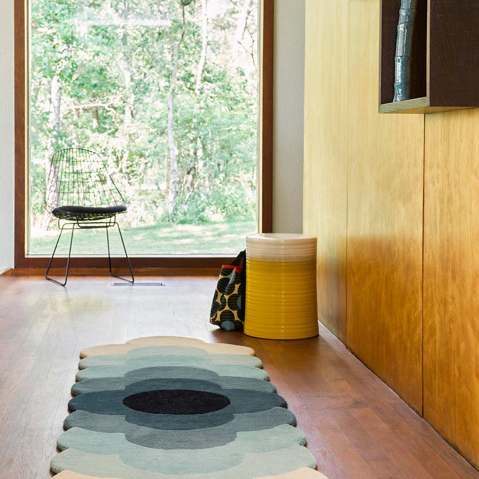 Orla Kiely Optical Flower Rug - Teal |  100% Wool Runner Floor Rug gallery detail image