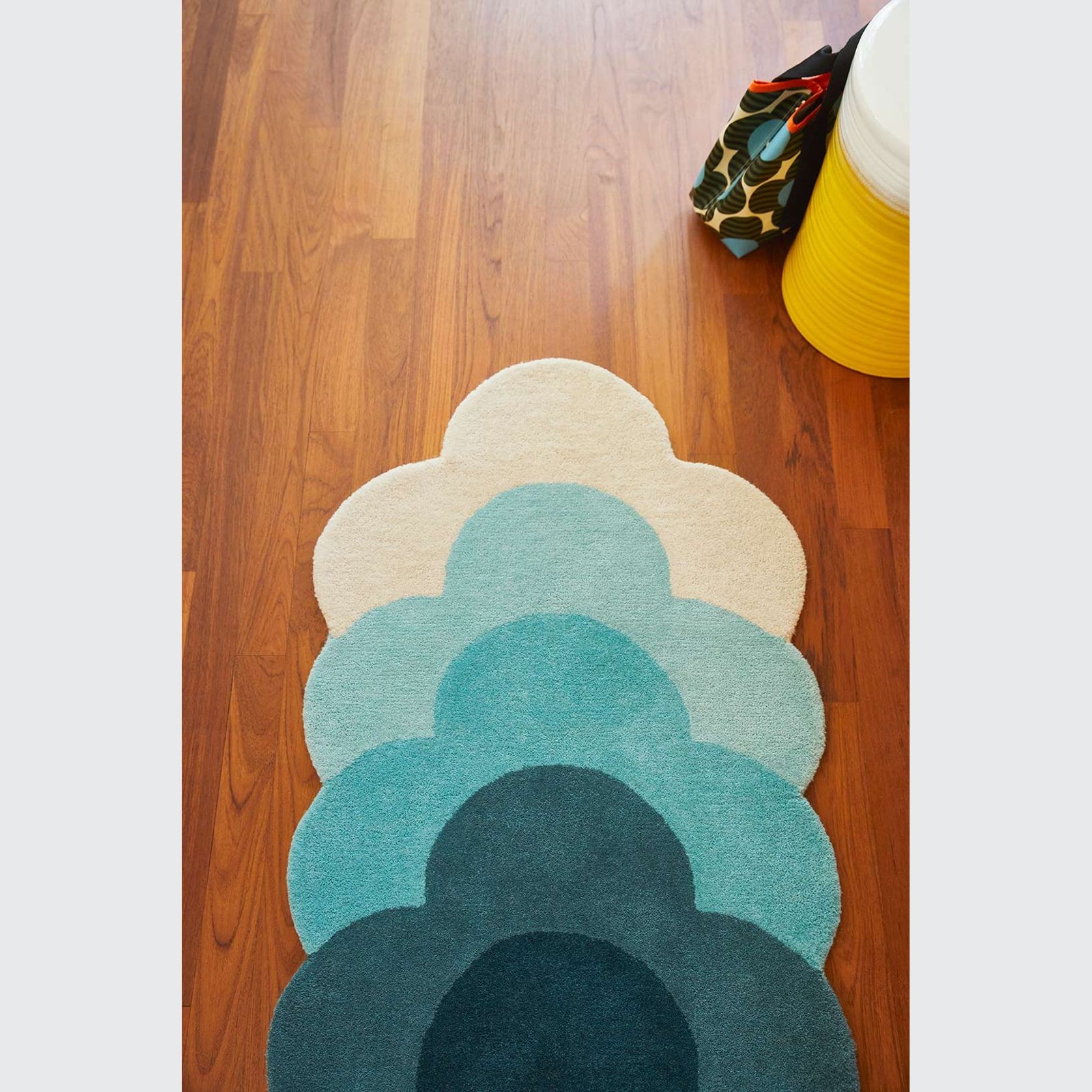 Orla Kiely Optical Flower Rug - Teal |  100% Wool Runner Floor Rug gallery detail image