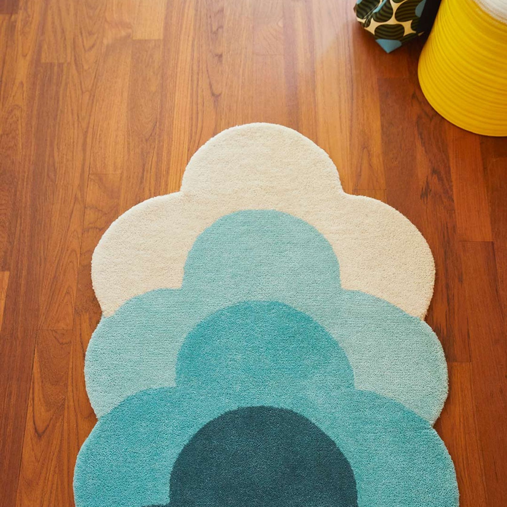 Orla Kiely Optical Flower Rug - Teal |  100% Wool Runner Floor Rug gallery detail image