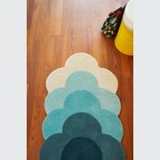 Orla Kiely Optical Flower Rug - Teal |  100% Wool Runner Floor Rug gallery detail image
