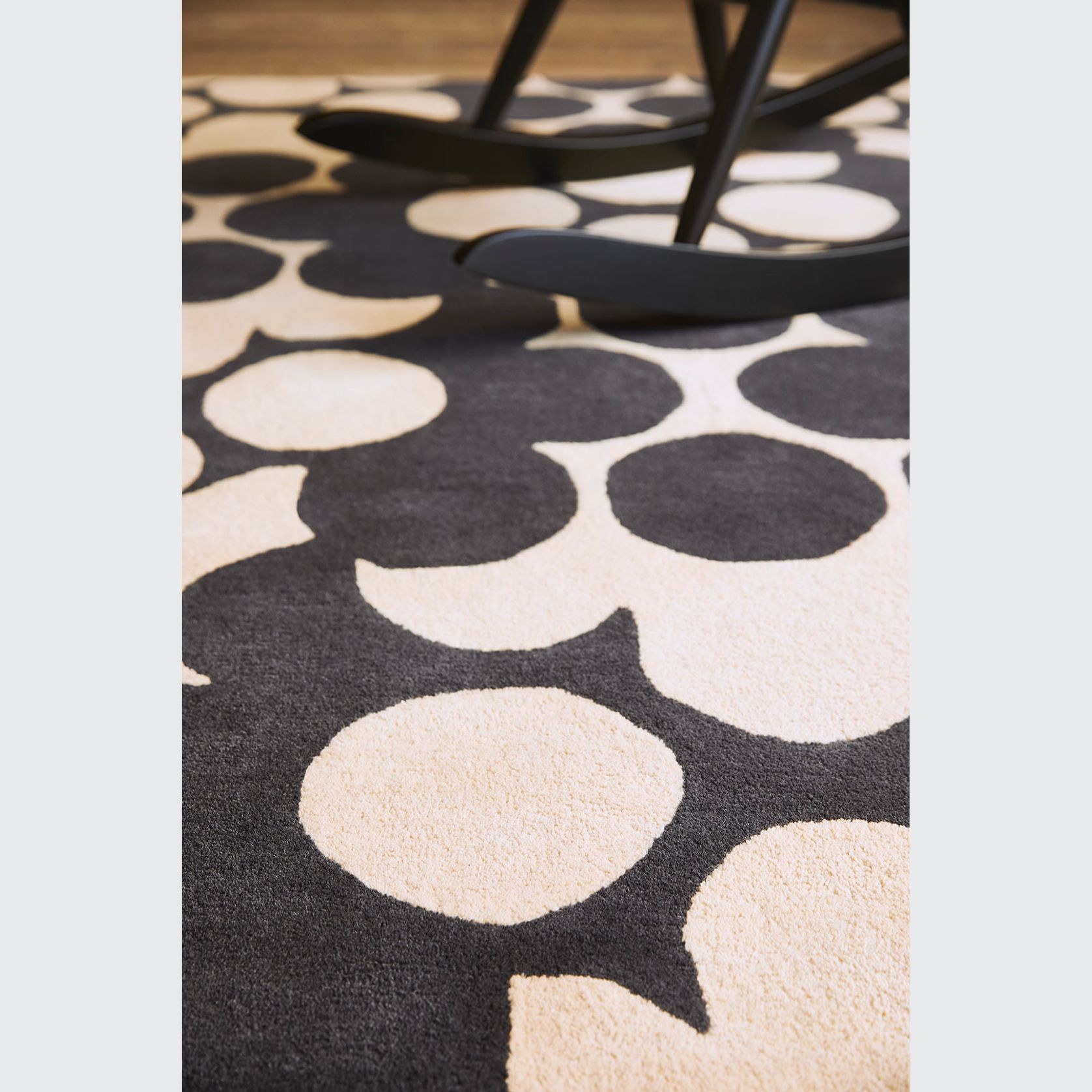 Puzzle Flower Rug - Slate | Orla Kiely Designer Floor Rug gallery detail image