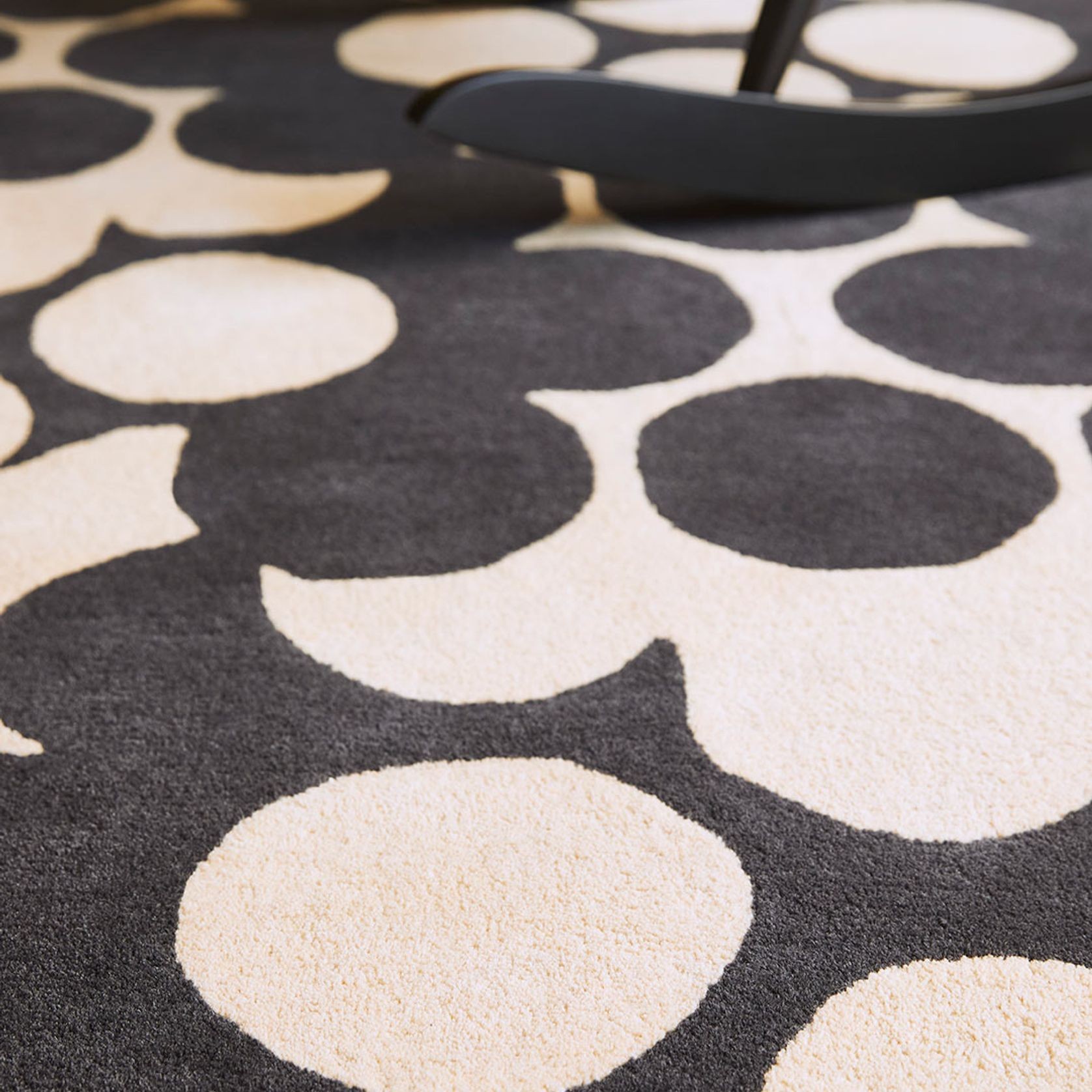Puzzle Flower Rug - Slate | Orla Kiely Designer Floor Rug gallery detail image