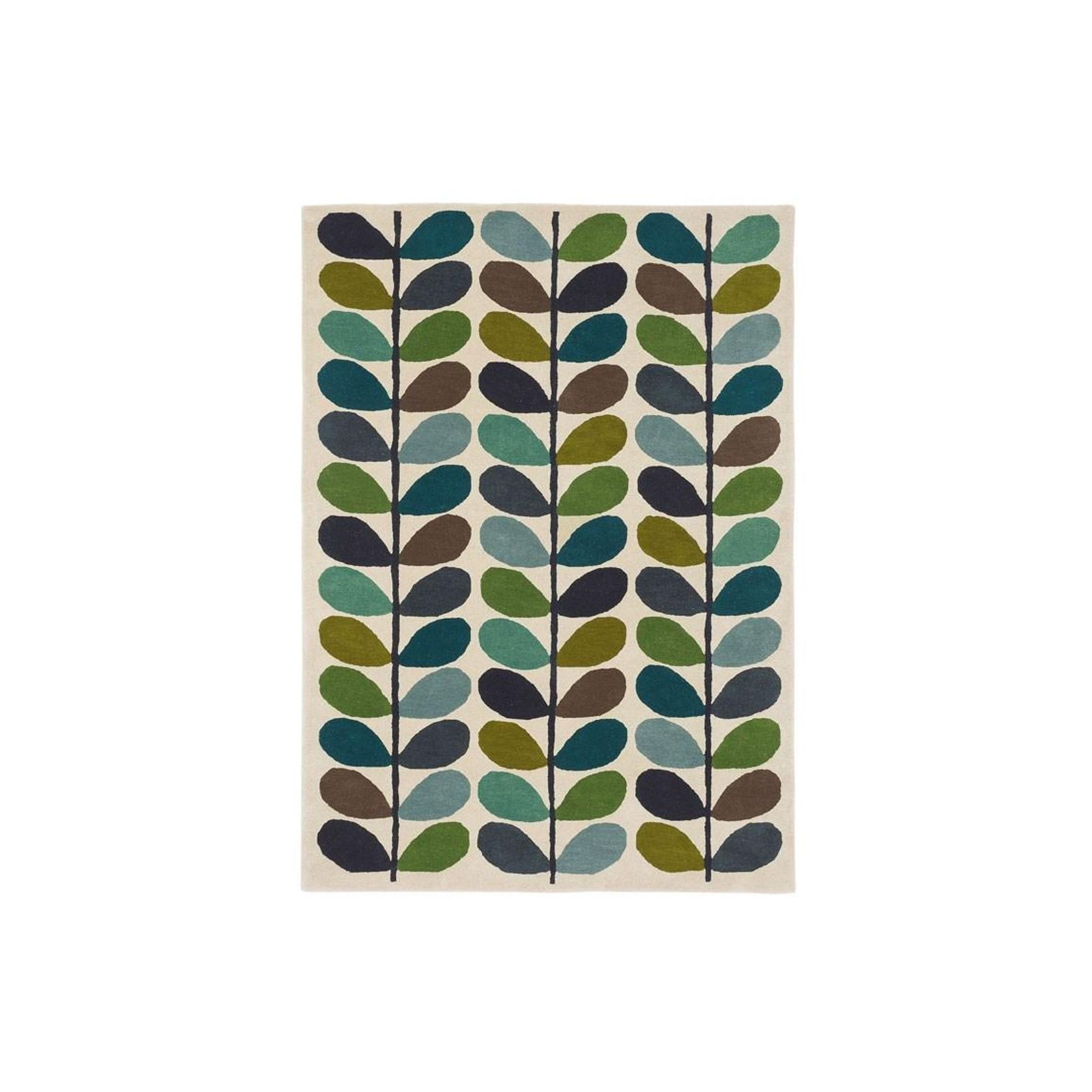 Orla Kiely Multi Stem Rug - Kingfisher | 100% Wool Designer Floor Rug gallery detail image