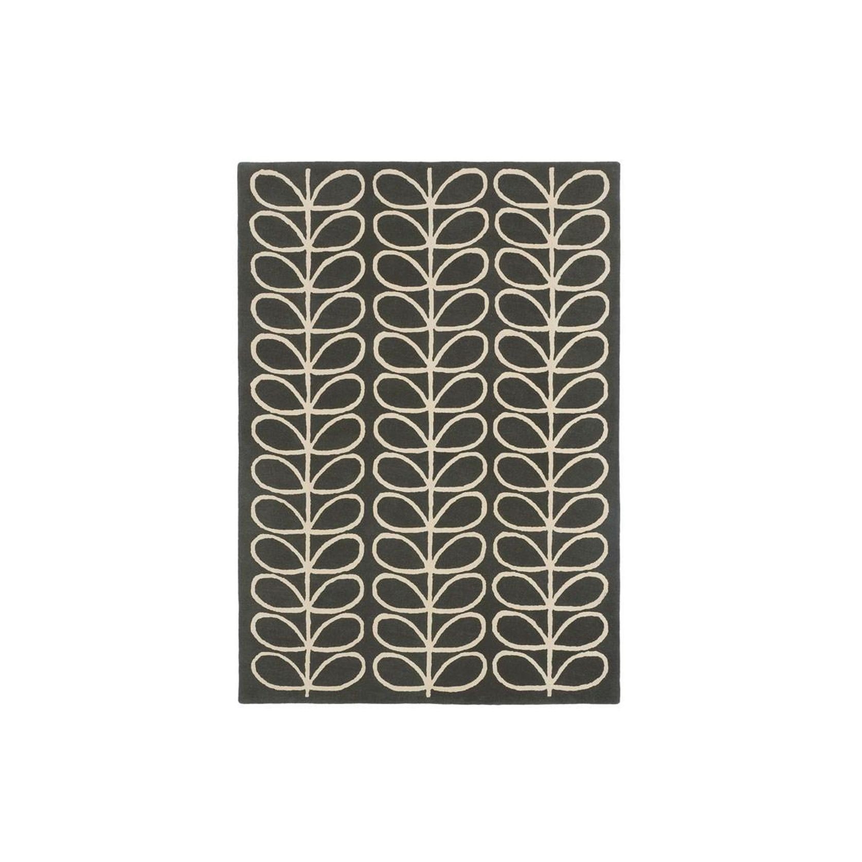 Orla Kiely Linear Stem Rug - Slate | 100% Wool Designer Floor Rug gallery detail image