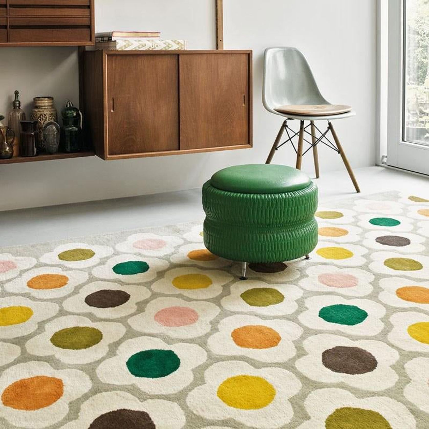 Orla Kiely Spot Flower Rug - Multi | 100% Wool Designer Floor Rug gallery detail image