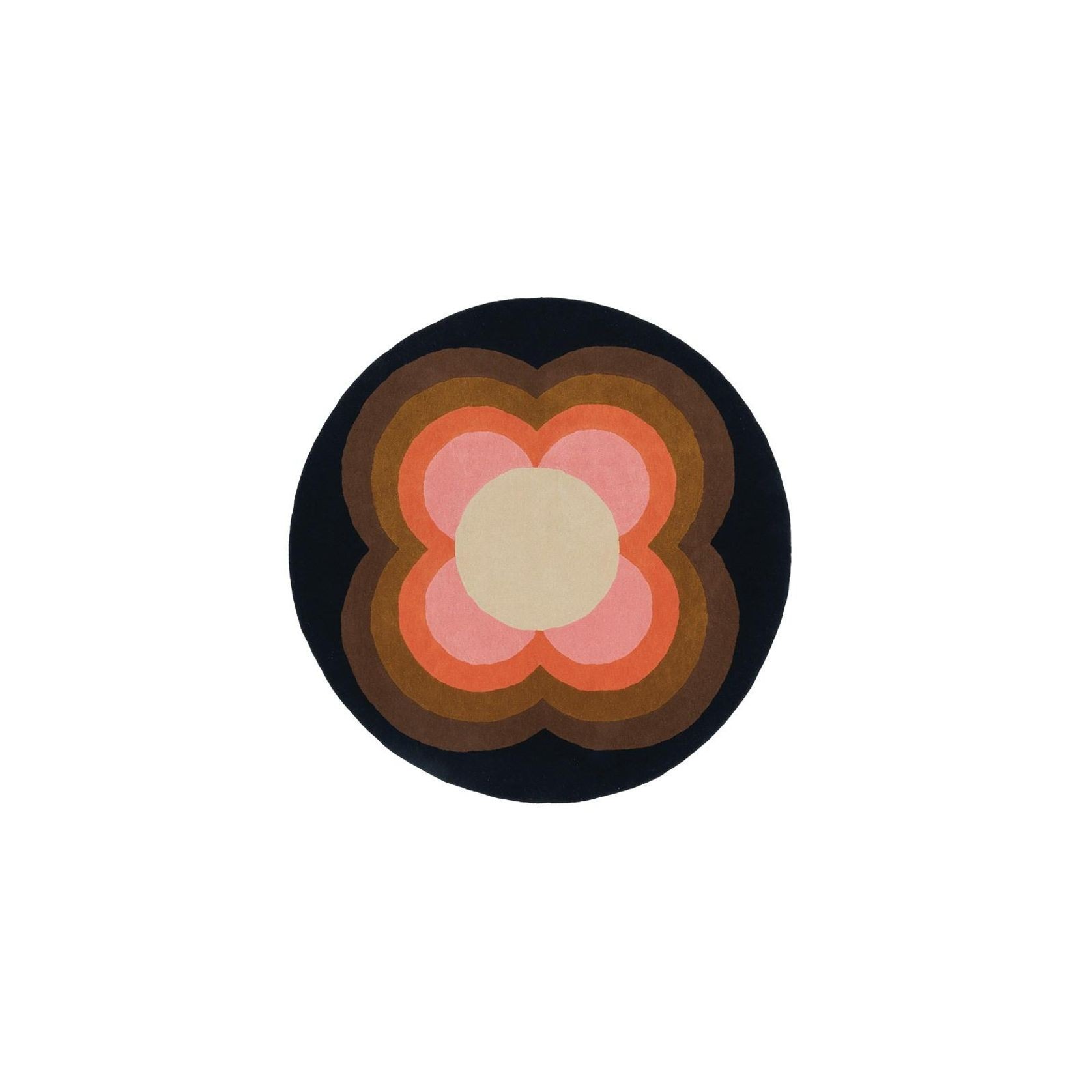 Orla Kiely Sunflower Round Rug - Pink | 100% Wool Designer Floor Rug gallery detail image