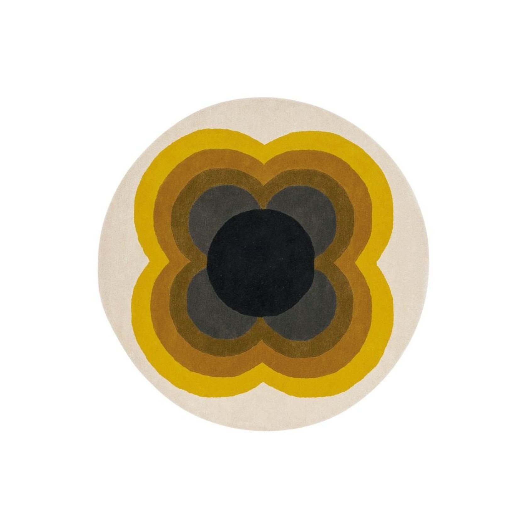 Orla Kiely Sunflower Rug - Yellow | 100% Wool Round Floor Rug gallery detail image