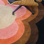 Orla Kiely Sunflower Round Rug - Pink | 100% Wool Designer Floor Rug gallery detail image