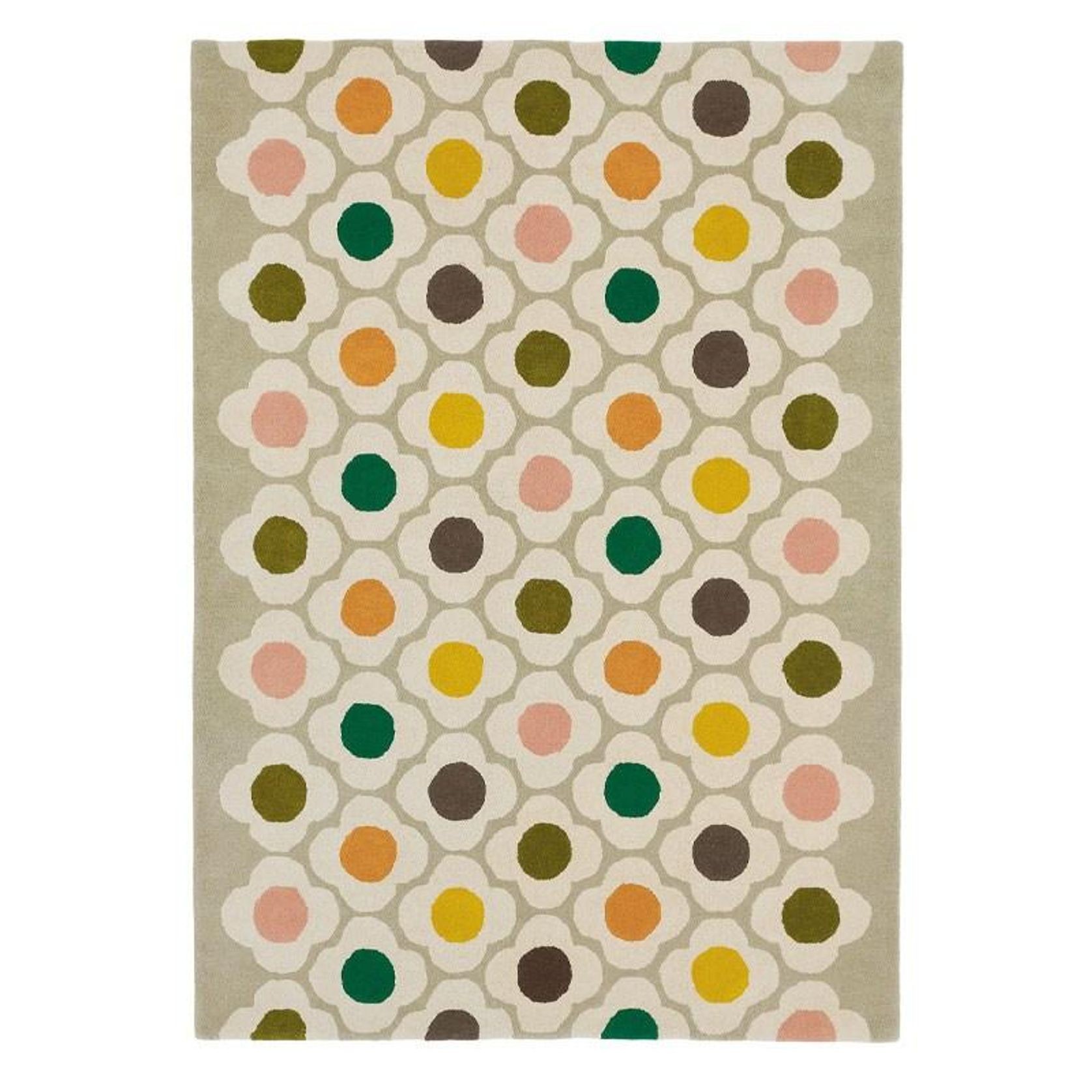 Orla Kiely Spot Flower Rug - Multi | 100% Wool Designer Floor Rug gallery detail image
