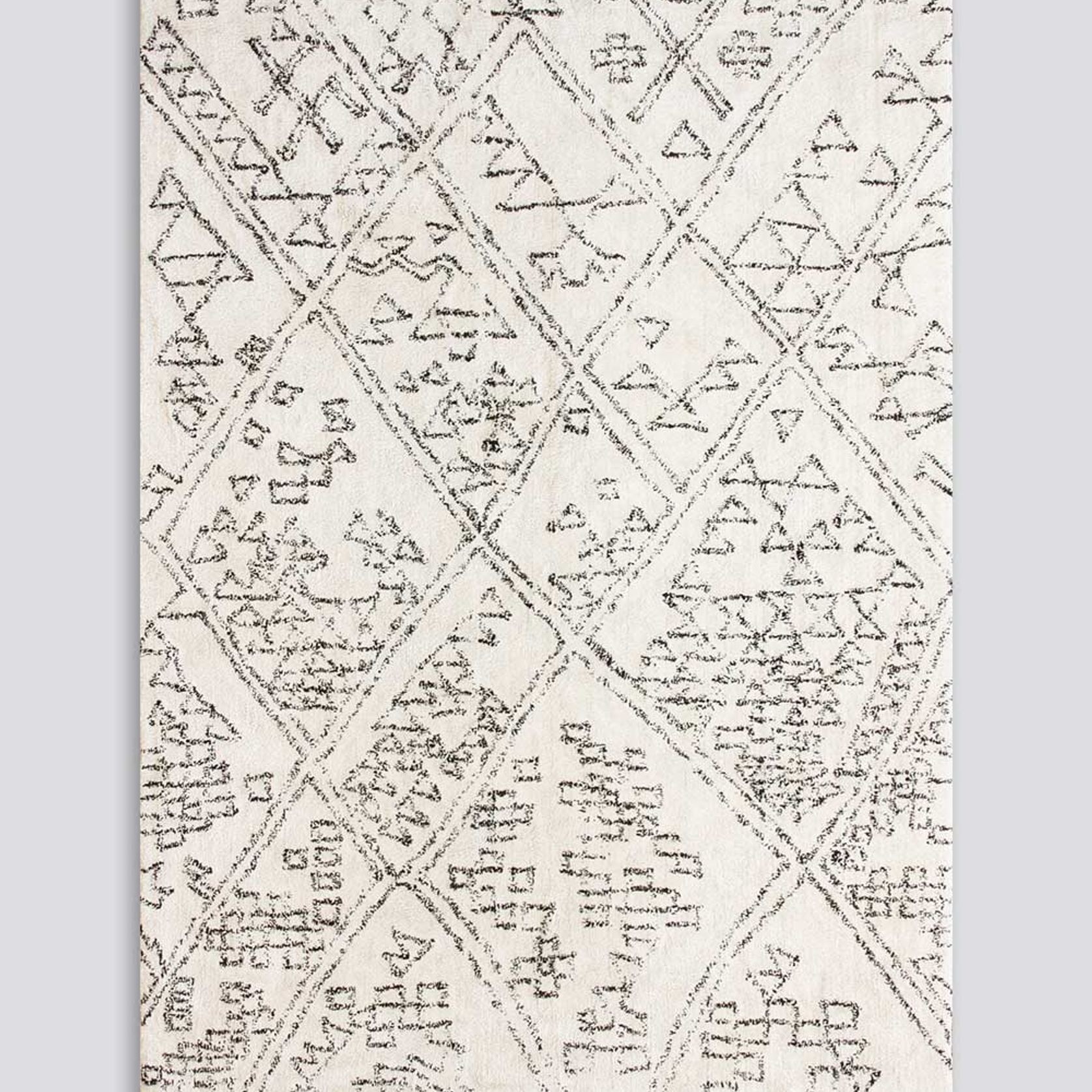 Baya Awan Handtufted Floor Rug - Black-Natural White gallery detail image