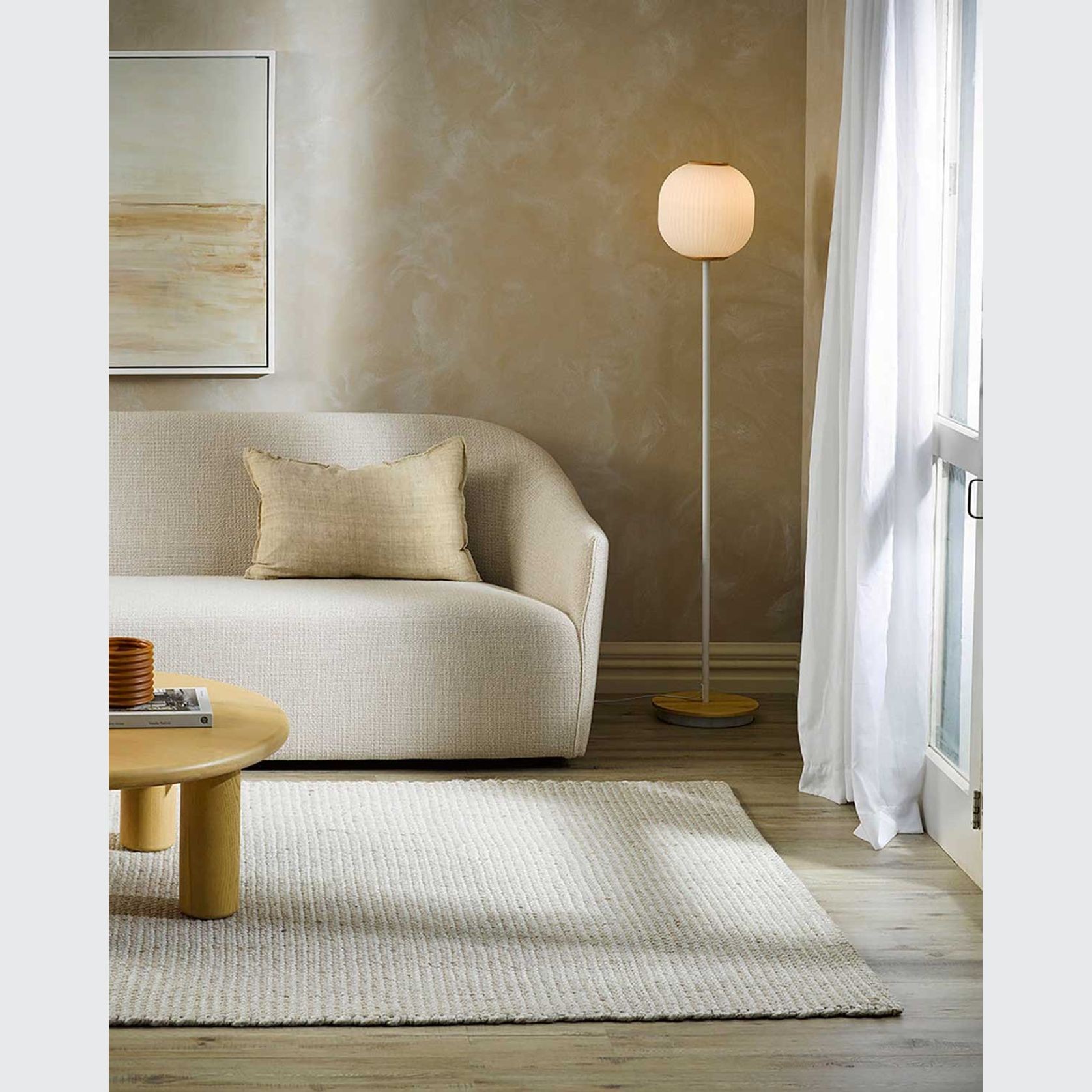 Baya Kansas Handwoven Textured Rug - Oat/Natural gallery detail image