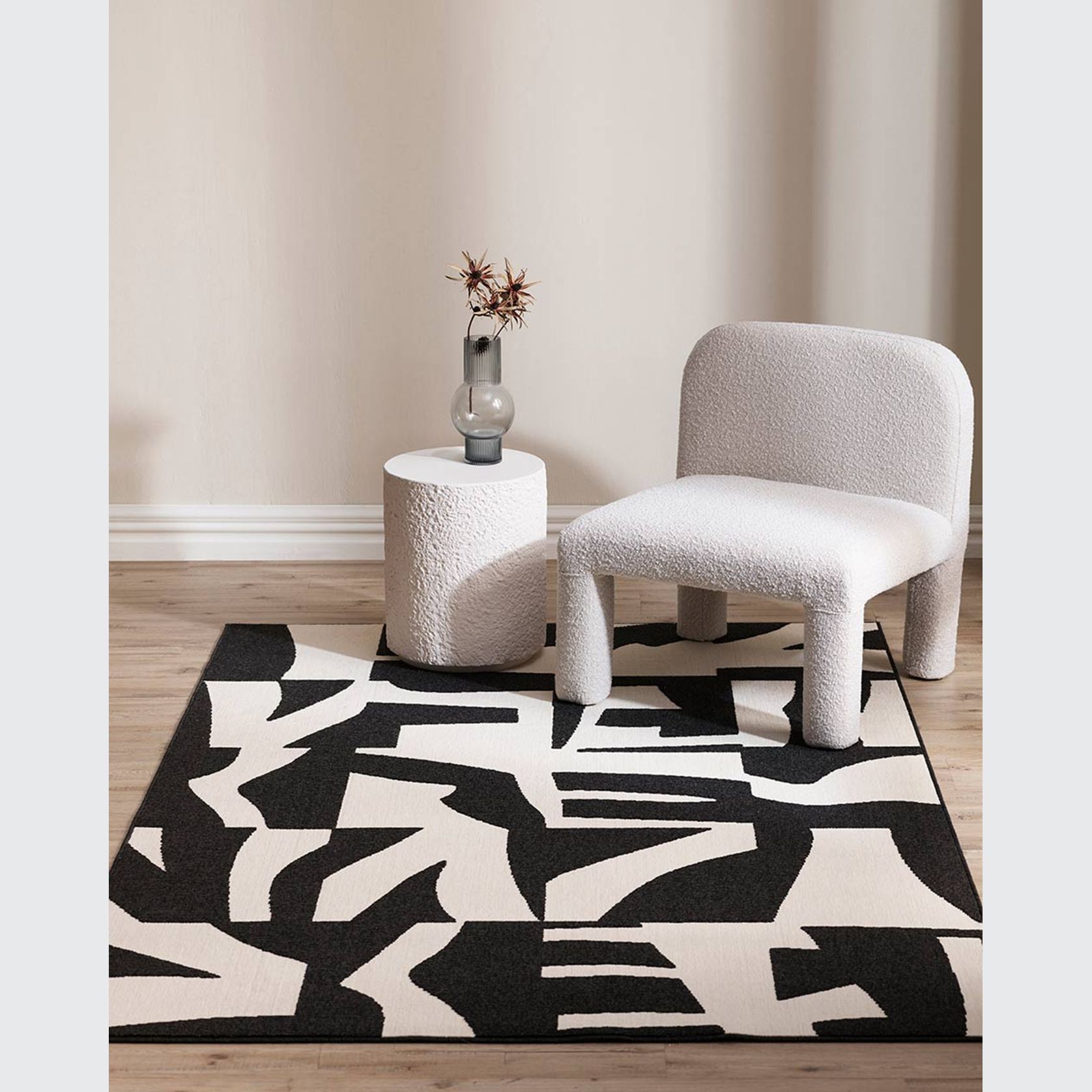 Baya Copacabana In-Outdoor Rug | Colour Black/Ecru gallery detail image