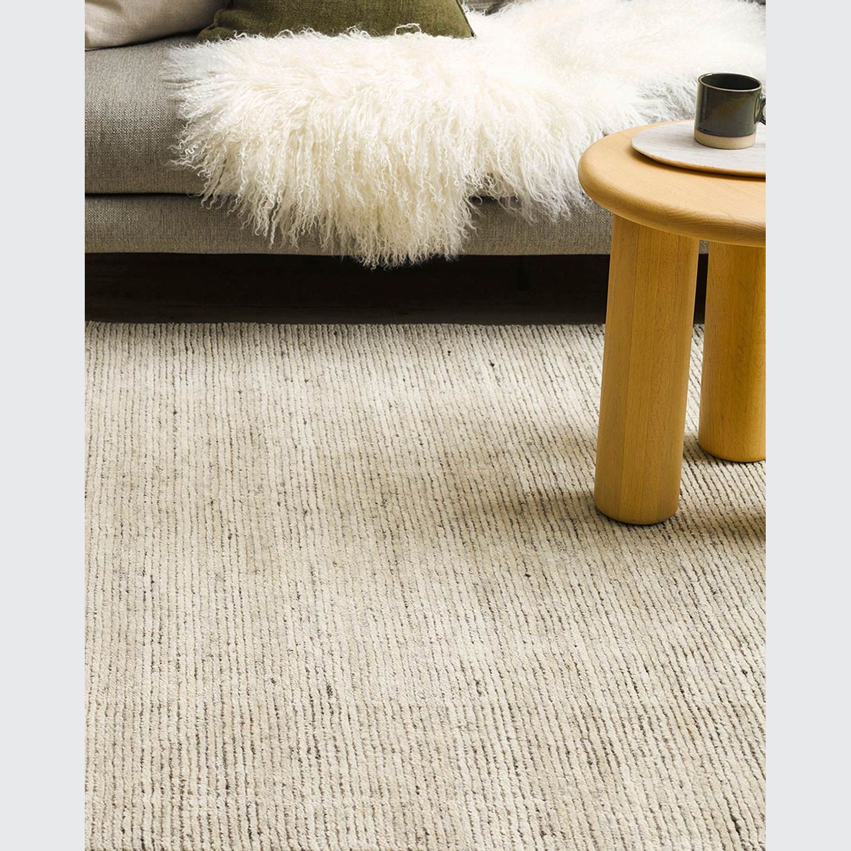 Baya Emmett 100% Wool Floor Rug - Pumice gallery detail image
