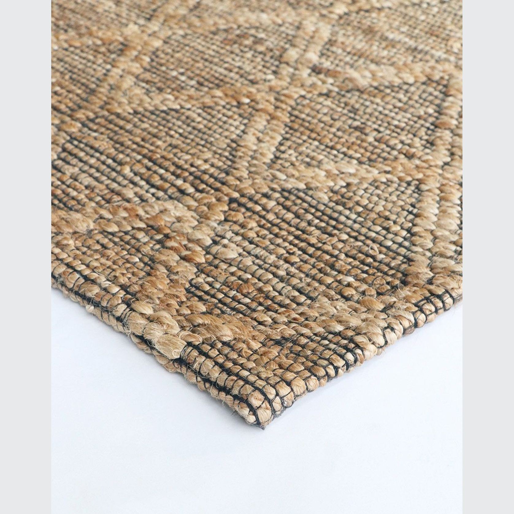 Baya Genoa Hemp Floor Rug - Natural/Black gallery detail image