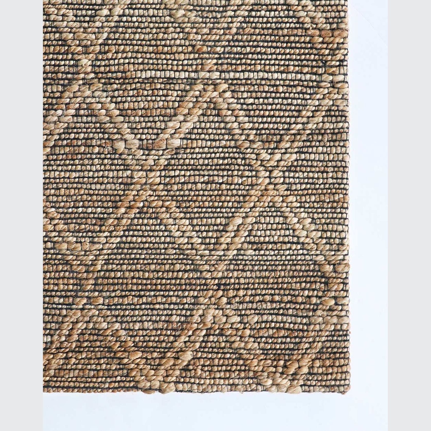Baya Genoa Hemp Floor Rug - Natural/Black gallery detail image