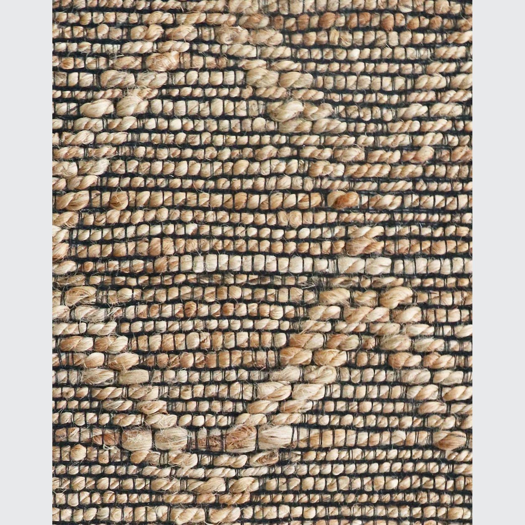 Baya Genoa Hemp Floor Rug - Natural/Black gallery detail image