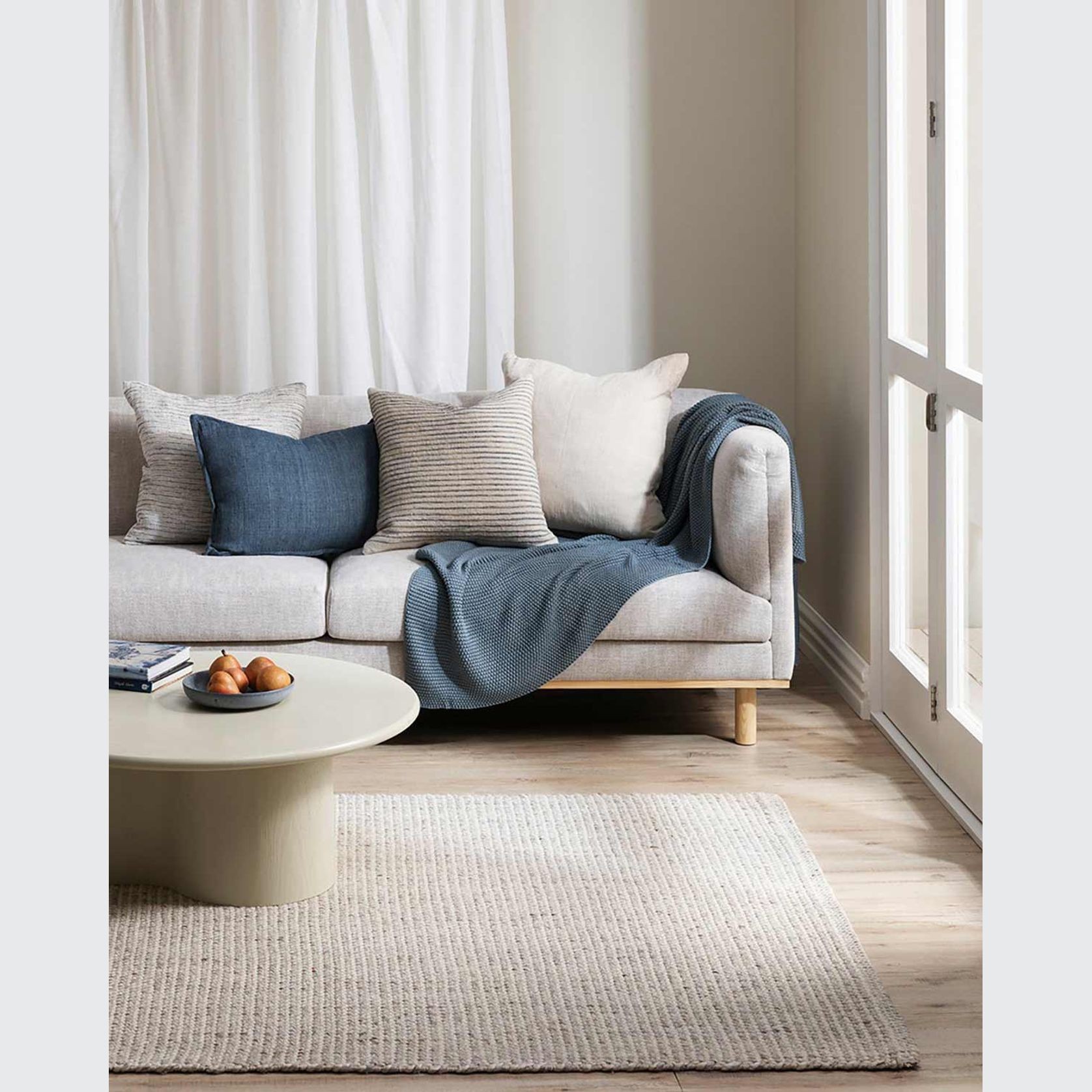 Baya Kansas Handwoven Textured Rug - Oyster/Natural gallery detail image