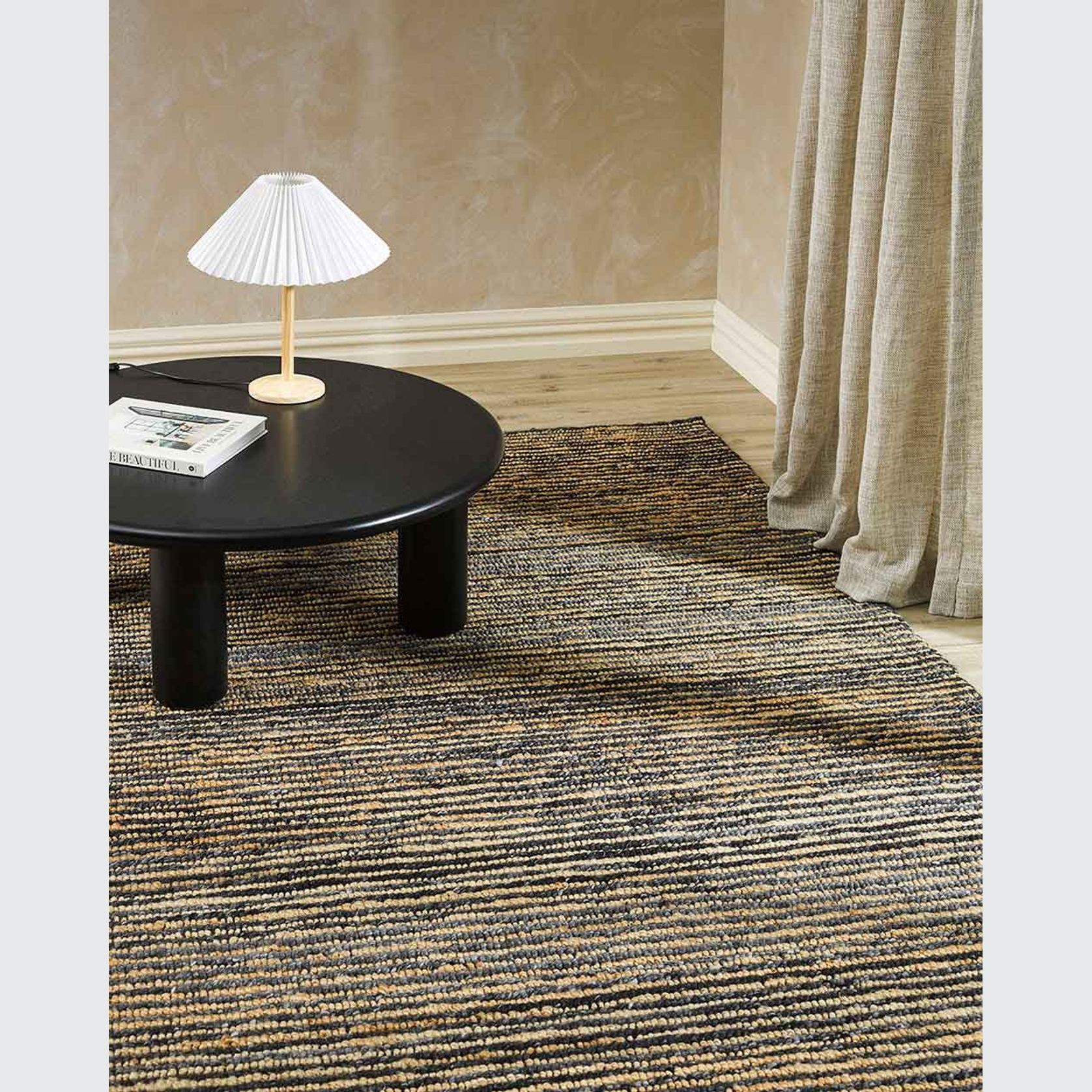 Baya Lima Floor Rug - Charcoal/Natural | Jute and Wool Blend gallery detail image