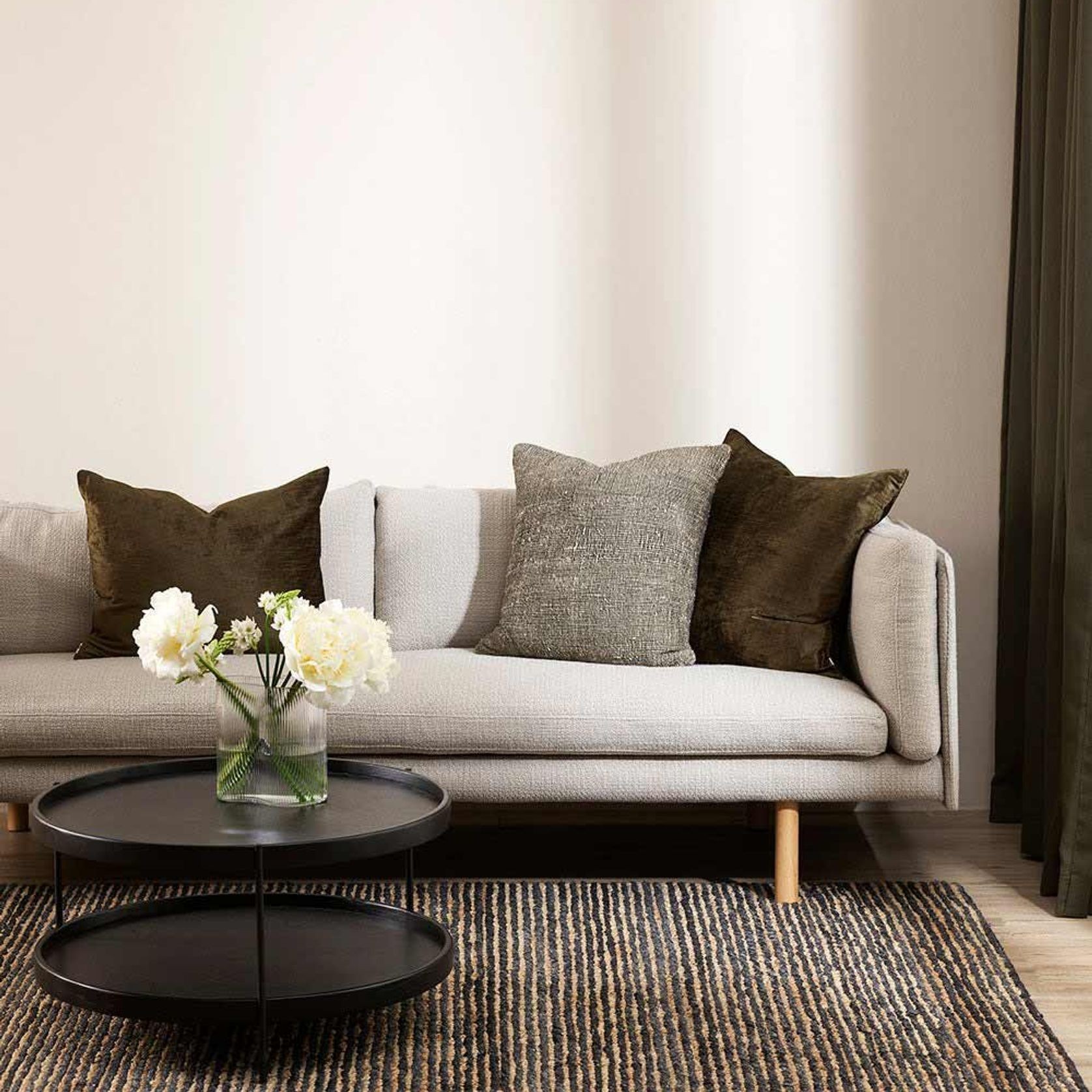 Baya Lima Floor Rug - Charcoal/Natural | Jute and Wool Blend gallery detail image