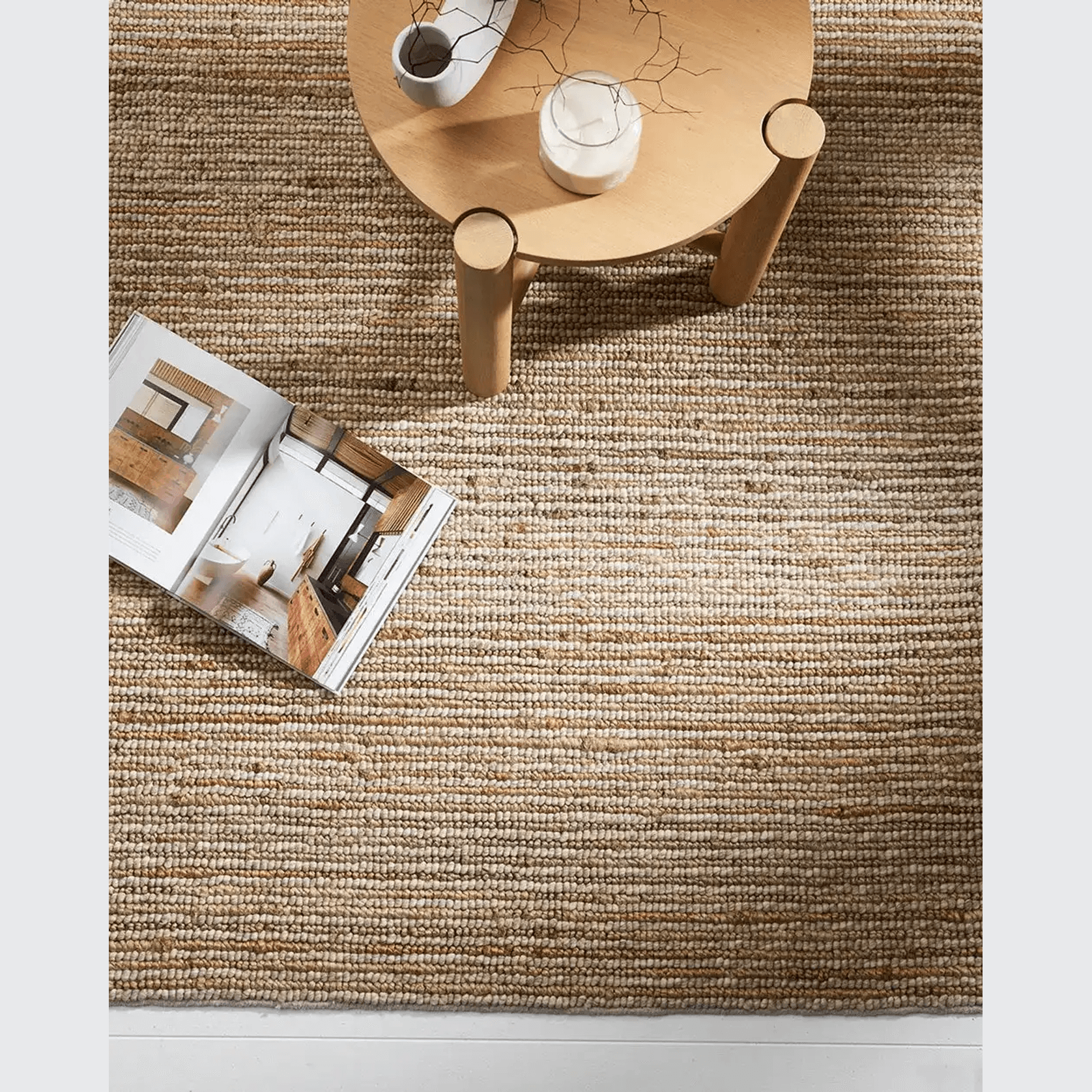 Baya Lima Floor Rug - Sand/Natural | Jute and Wool Blend gallery detail image