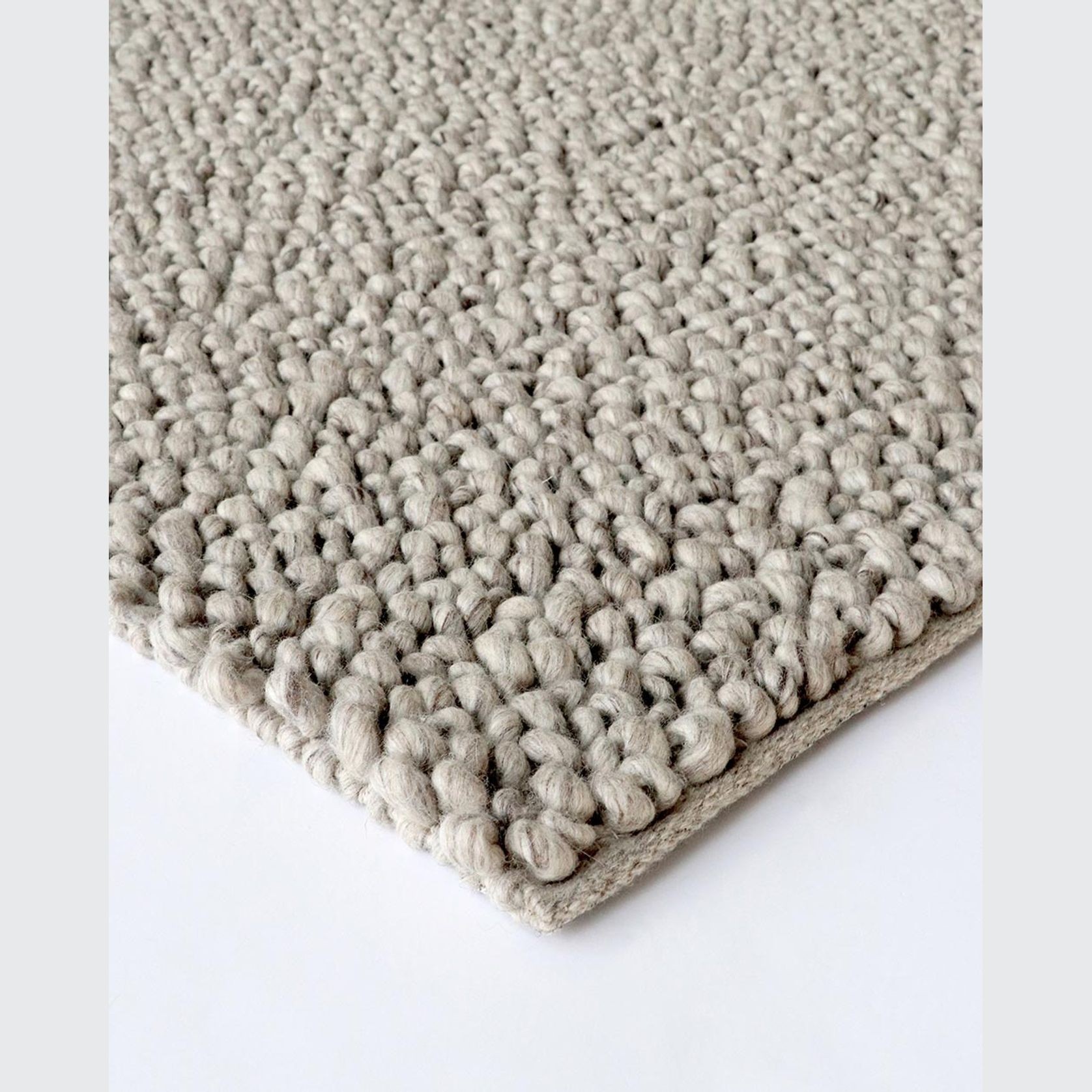 Baya MacKenzie 100% Wool Loop Pile Floor Rug - Fallow gallery detail image