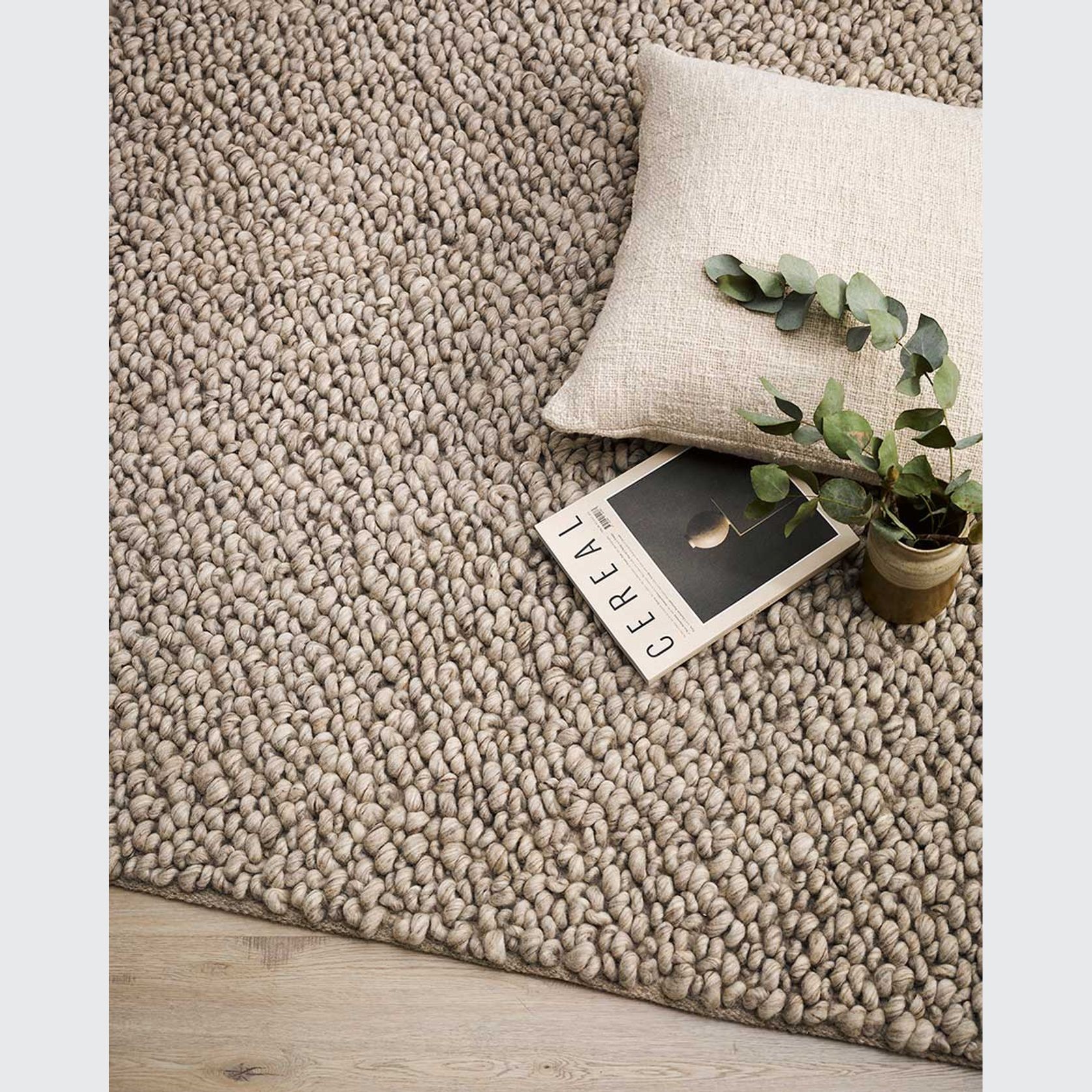 Baya MacKenzie 100% Wool Loop Pile Floor Rug - Fallow gallery detail image