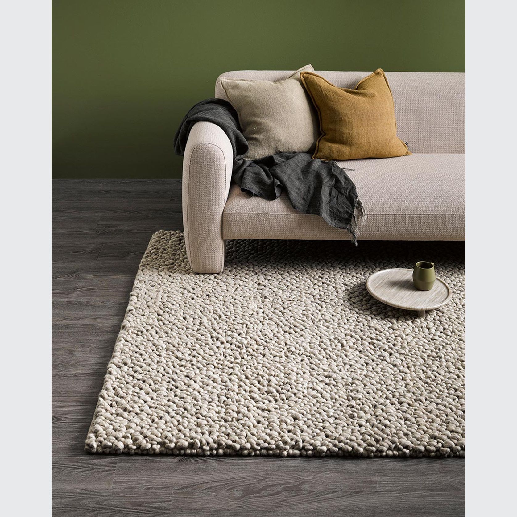 Baya MacKenzie 100% Wool Loop Pile Floor Rug - Fallow gallery detail image