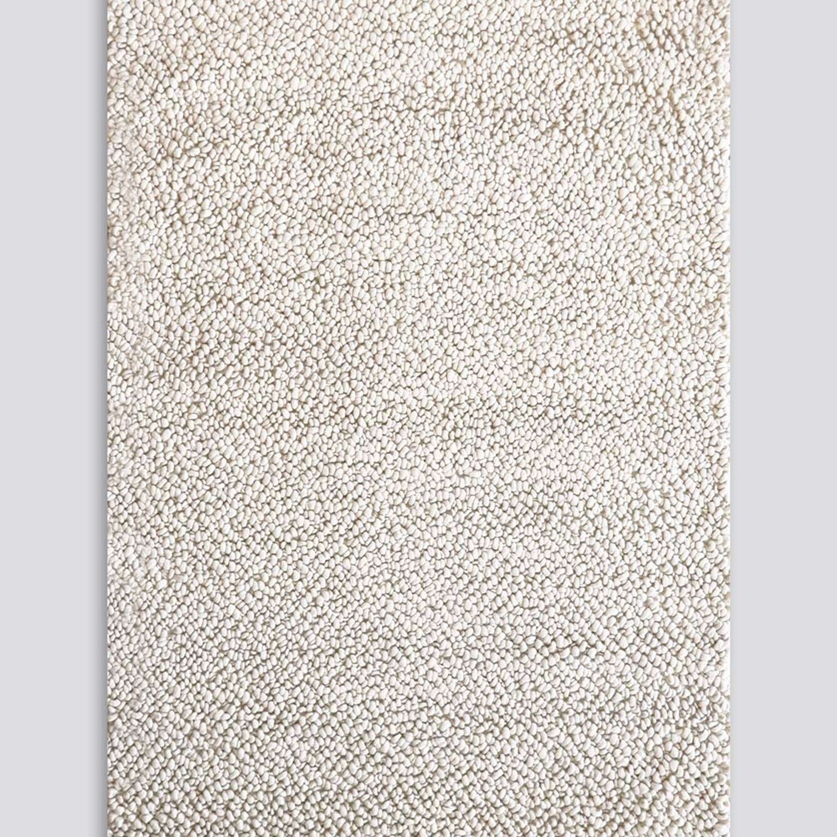 Baya MacKenzie 100% Wool Loop Pile Floor Rug - White Straw gallery detail image