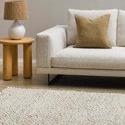 Baya MacKenzie 100% Wool Loop Pile Floor Rug - White Straw gallery detail image