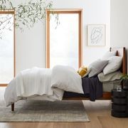 Mid-Century Heathered Basketweave Wool Rug gallery detail image
